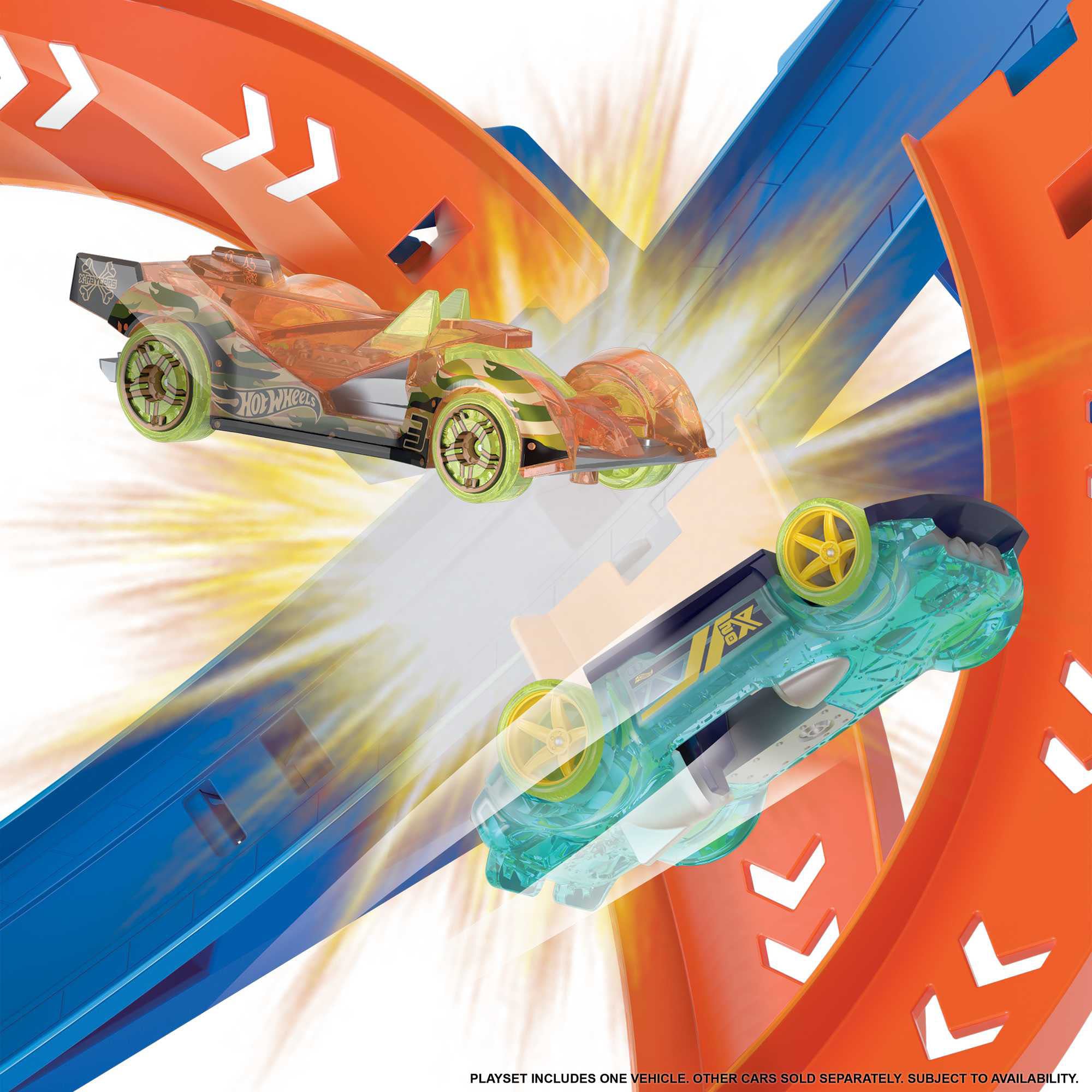 inklusive Spielzeugauto Autorennbahn Hot »Crash BAUR Wheels | 1 Spirale Trackset«,