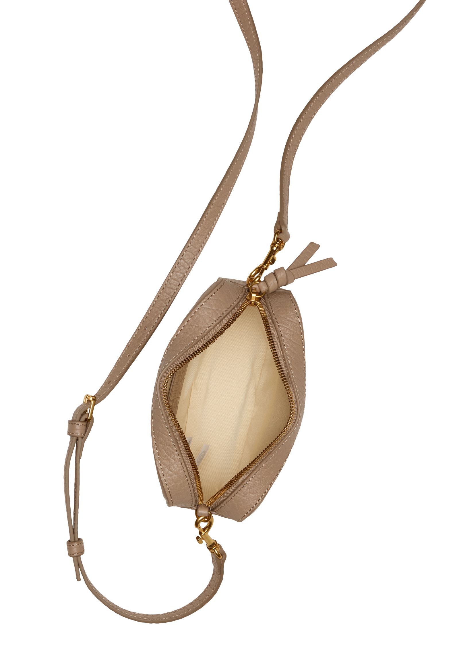 Umhängetasche MARC O'POLO "aus strukturiertem Schafleder", Damen, Gr. B/H/T: 18cm x 11cm x 5cm, earthy taupe, Obermaterial: 100% Leder (Schaf), Taschen Umhängetasche 3