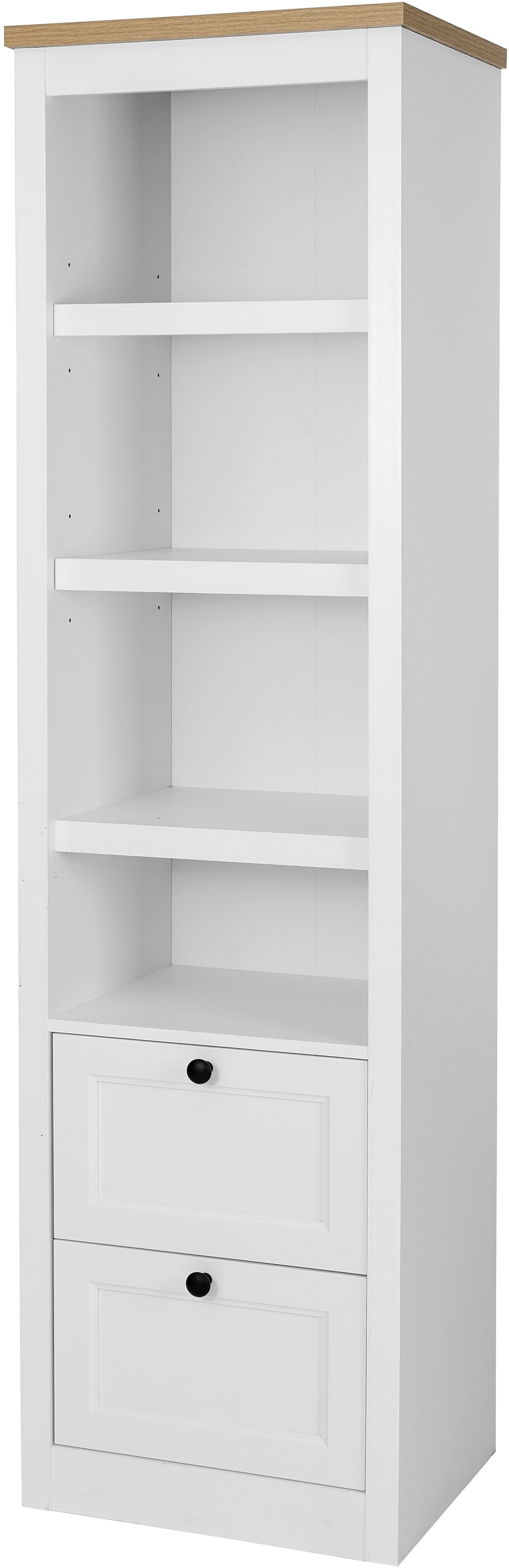 OTTO home Vitrine "Rigny" aus MDF, mit Holz-Zierleiste, schwarzem Metallgri günstig online kaufen