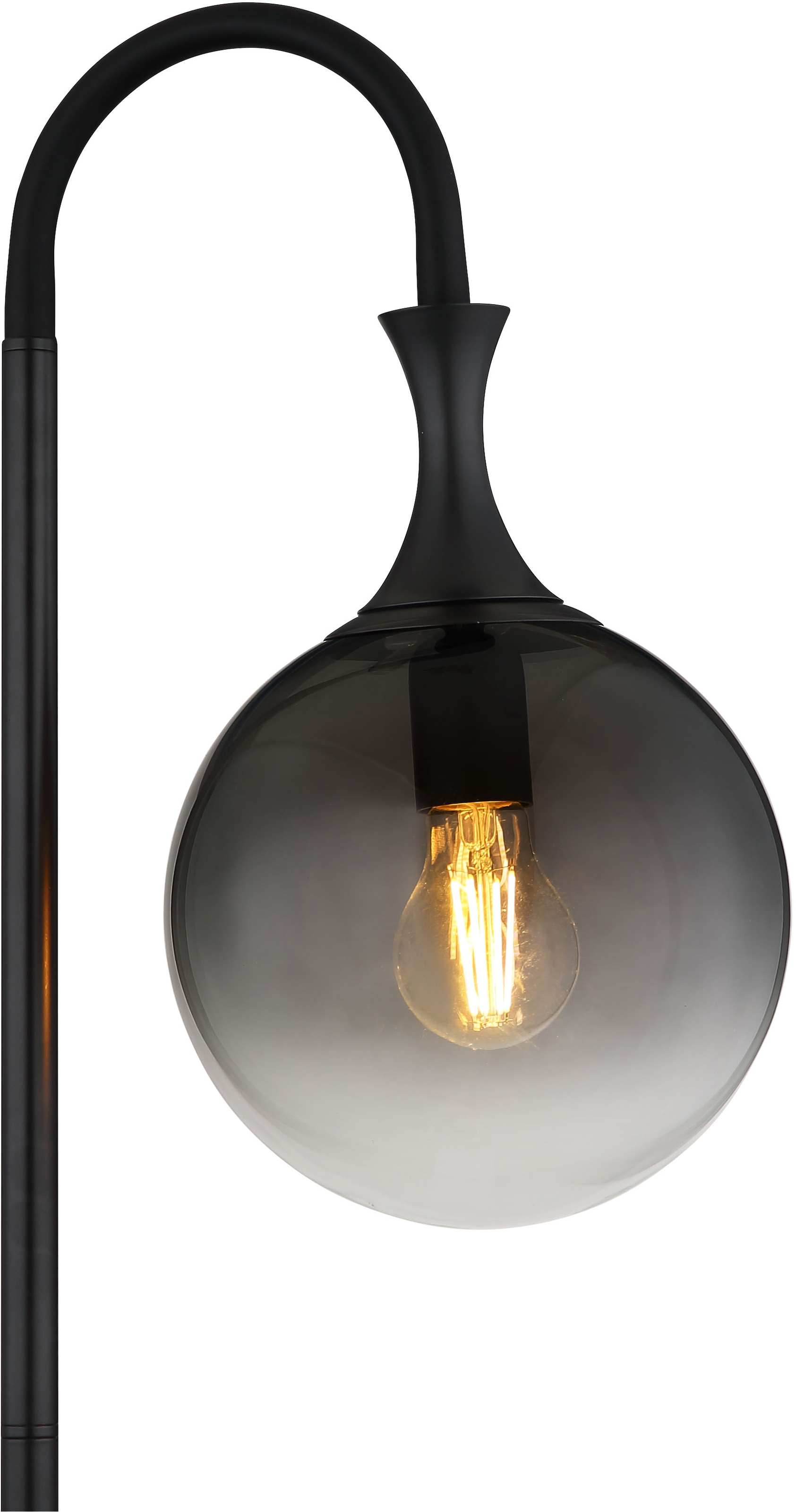 GLOBO LIGHTING Stehlampe »DALTON«, Leuchtmittel E27 | ohne Leuchtmittel, Stehleuchte/Glaskugeln rauchfarben/schwarz/Wohnzimmer/Schlafzimmer
