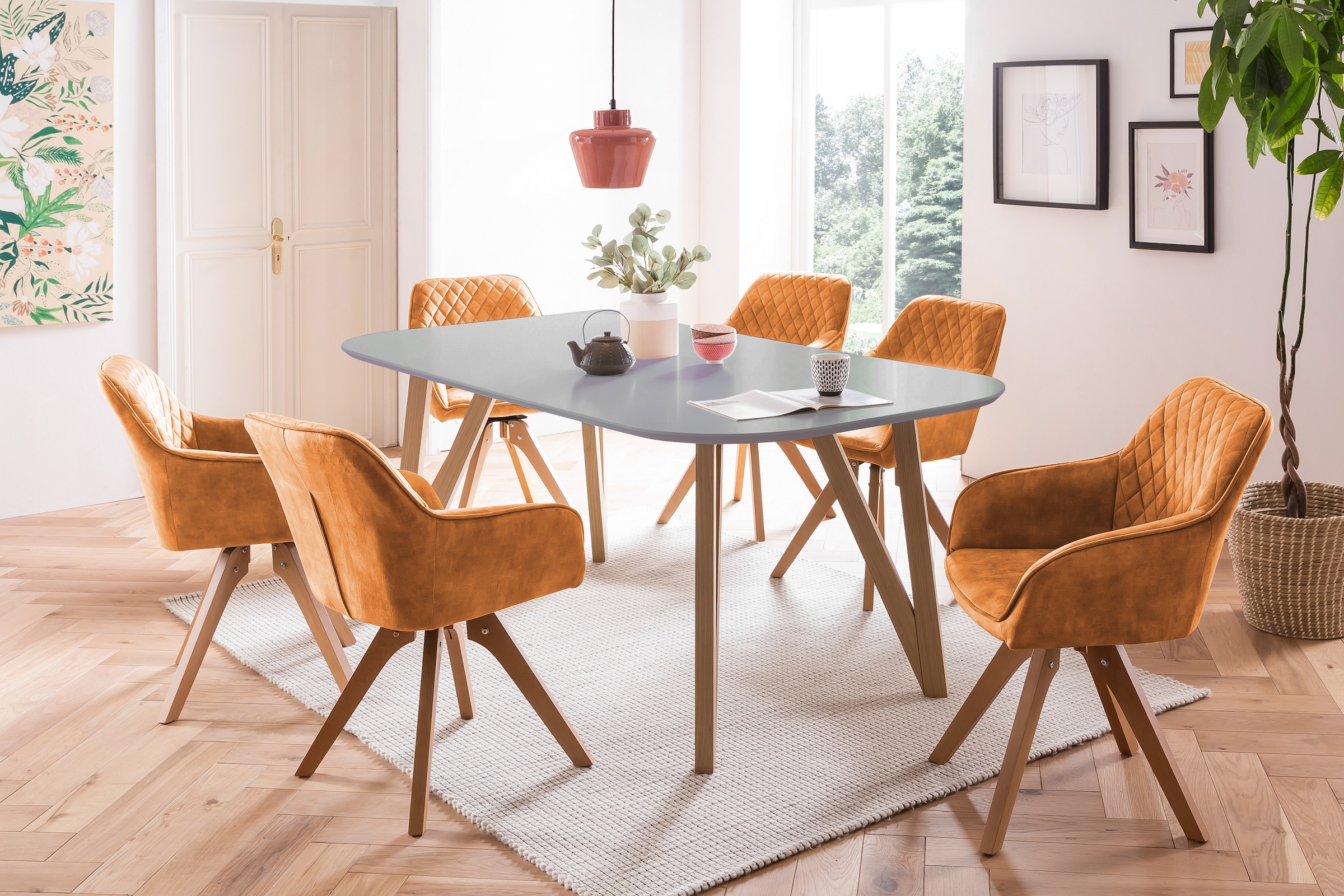 SalesFever Essgruppe "Stilvolle Essgruppe" 5-teiliges Set: Samtverlours-Stü günstig online kaufen