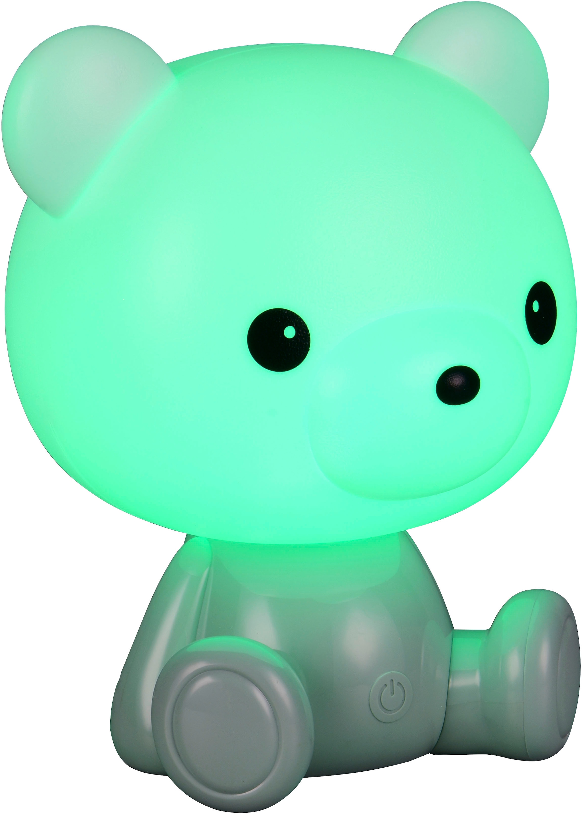 REALITY Leuchten LED Tischleuchte »CUTIE, Kinderzimmer Tischleuchte Nachttischleuchte Bären Optik, RGB«, 1 flammig, Leuchtmittel LED-Board | LED fest integriert, 0,3W 30 Lumen warmweiß 3000K, RGB Farbwechsel Modus, USB-Anschluss