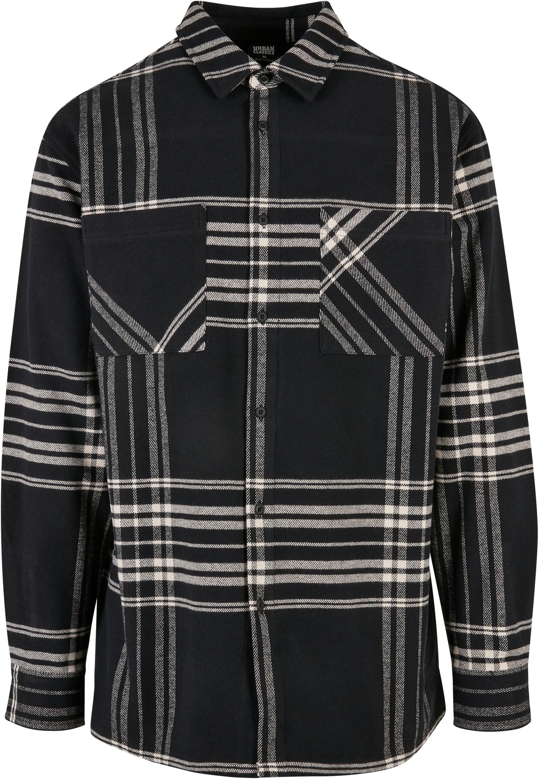 URBAN CLASSICS Langarmhemd "Urban Classics Herren Long Oversized Checked Summit Shirt", (1 tlg.)