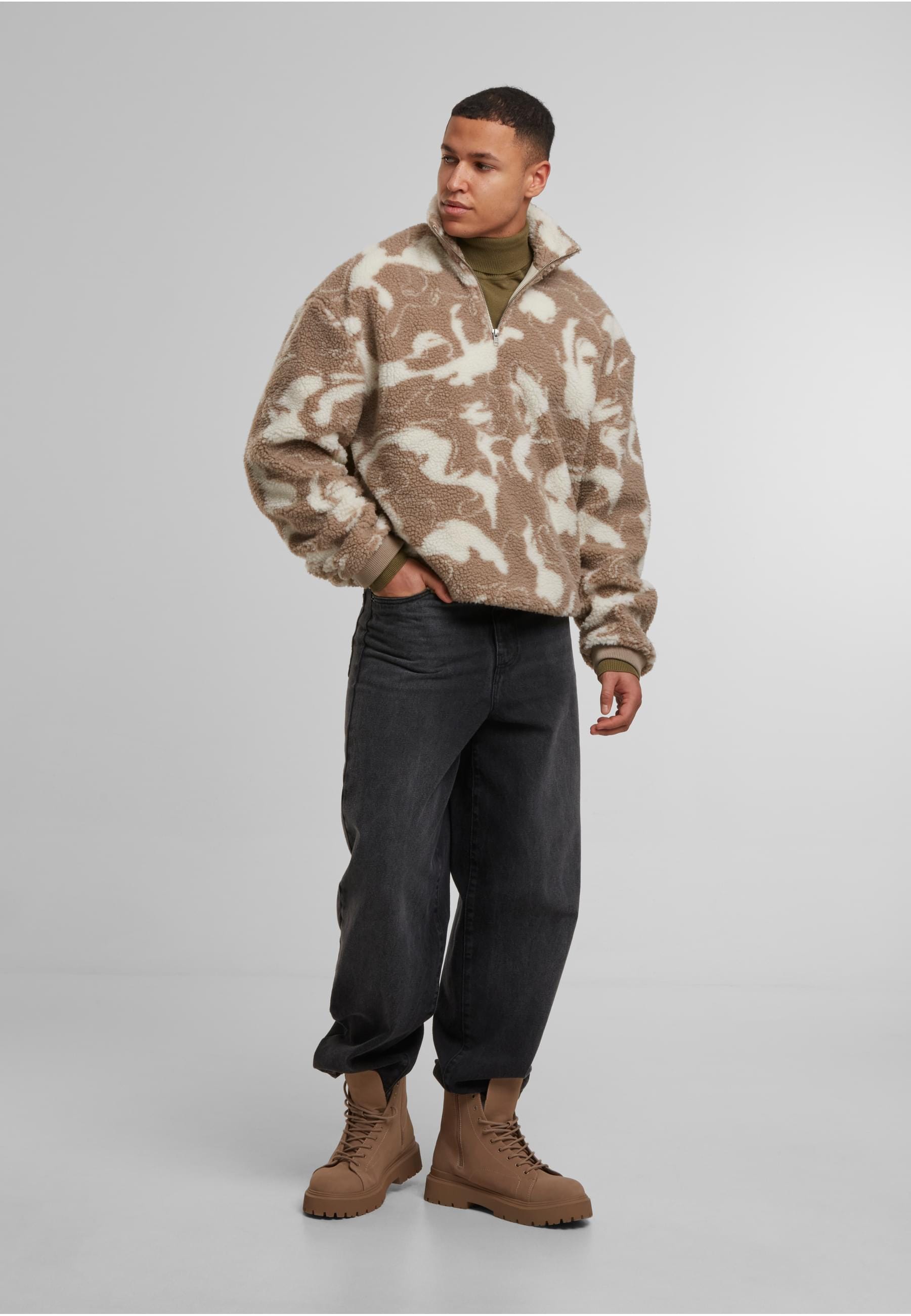 URBAN CLASSICS Sweater »Urban Classics Oversized Pattern Teddy Troyer«, (1 tlg.)