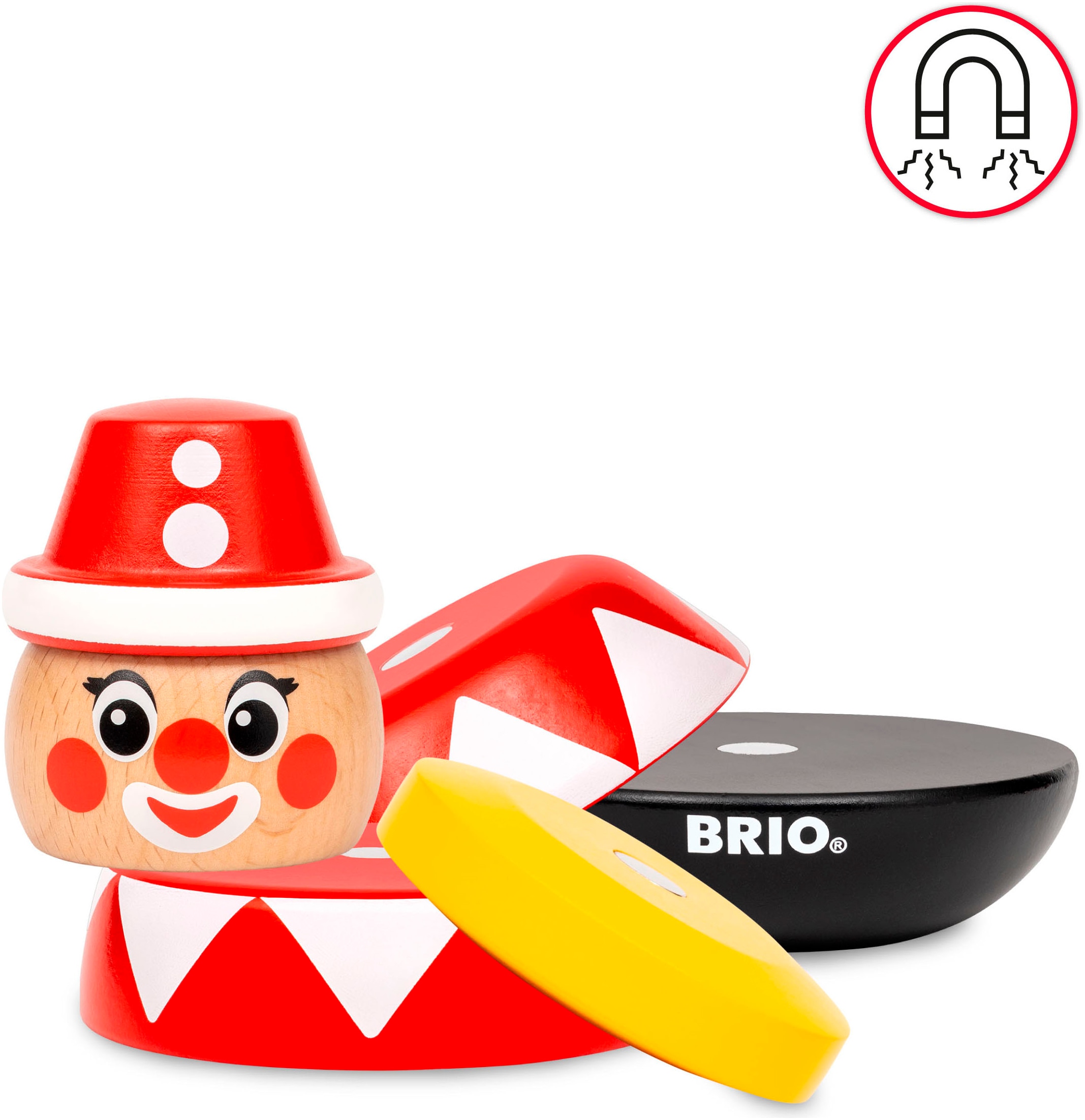 BRIO® Stapelspielzeug »Magnetischer Stapelclown«, FSC®-Holz aus gewissenhaft bewirtschafteten Wäldern