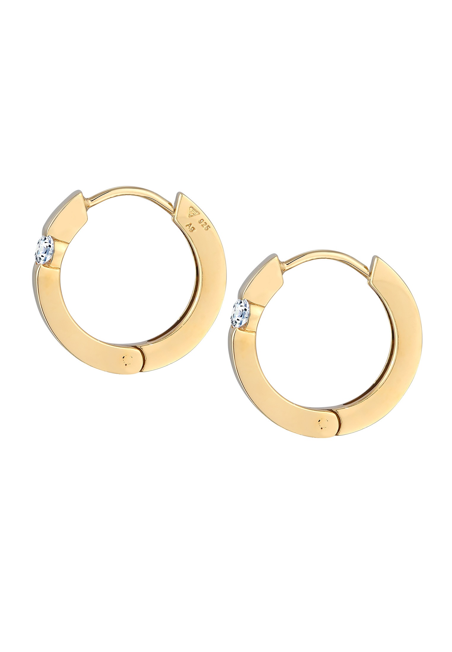 Elli DIAMONDS Paar Creolen »Creolen Diamant (0.22 ct.) Eleganz 925 Silber«