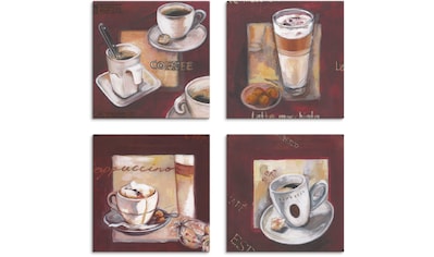 Leinwandbild »Kaffee I, -II, -III, -IV«, Getränke, (4 St.), 4er Set, verschiedene Größen