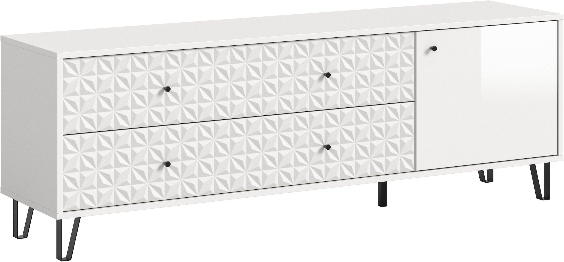 Home affaire Lowboard "VICENZA, Breite 164cm, 1 Tür, 1 Einlegeboden, 2 Fächer, 2 Schubkästen" Kommode, Schrank, Anrichte, Board, Wohnzimmerschrank