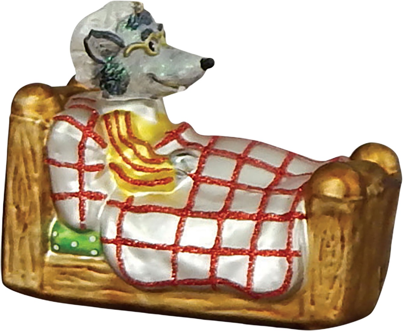Krebs Glas Lauscha Christbaumschmuck »Wolf im Bett der Großmutter« Glas, 1 Stück