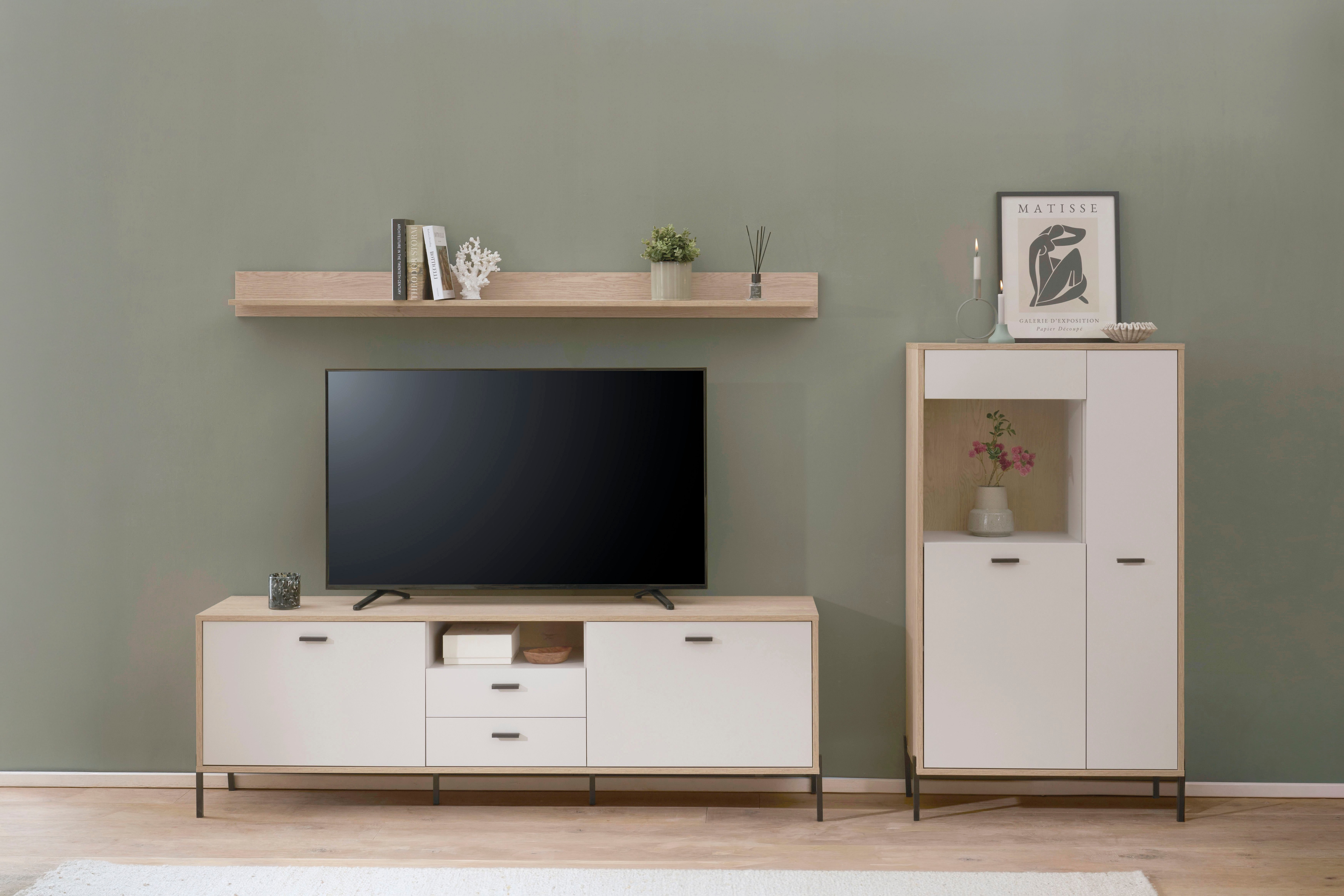 Home affaire Wohnwand "Fredericia, moderne Anbauwand, Komplettset in Kaschmir" Set, 3 Stk. tlg.
