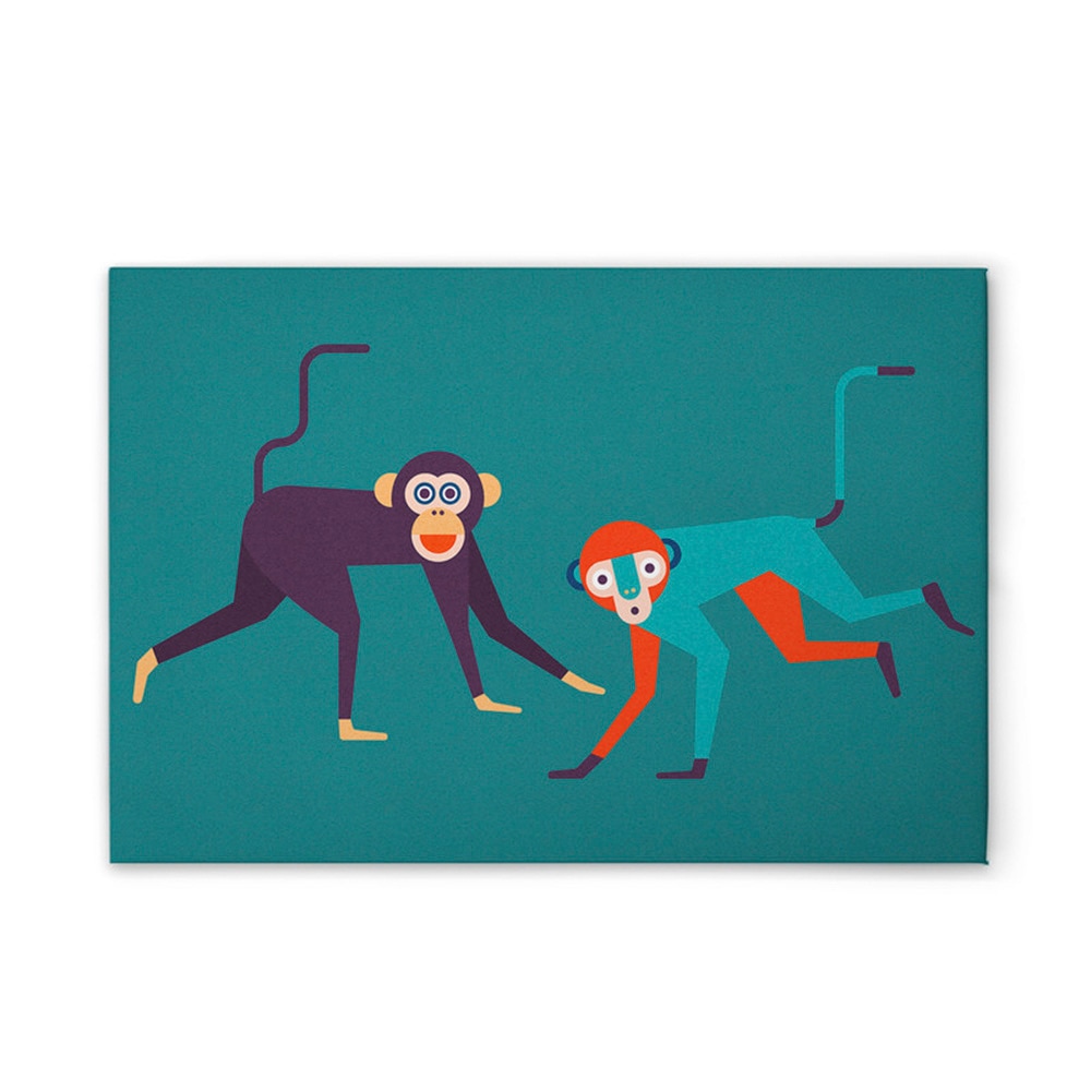 A.S. Création Leinwandbild "Monkey Business 1 - Wandbild Blau Violett Keilr günstig online kaufen