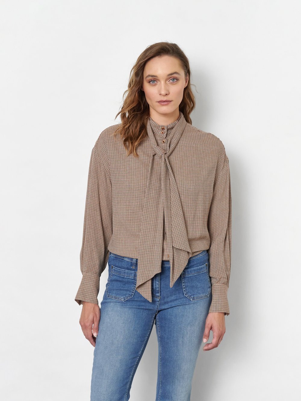 TONI Klassische Bluse »Alva« mit feinem Pepitamuster