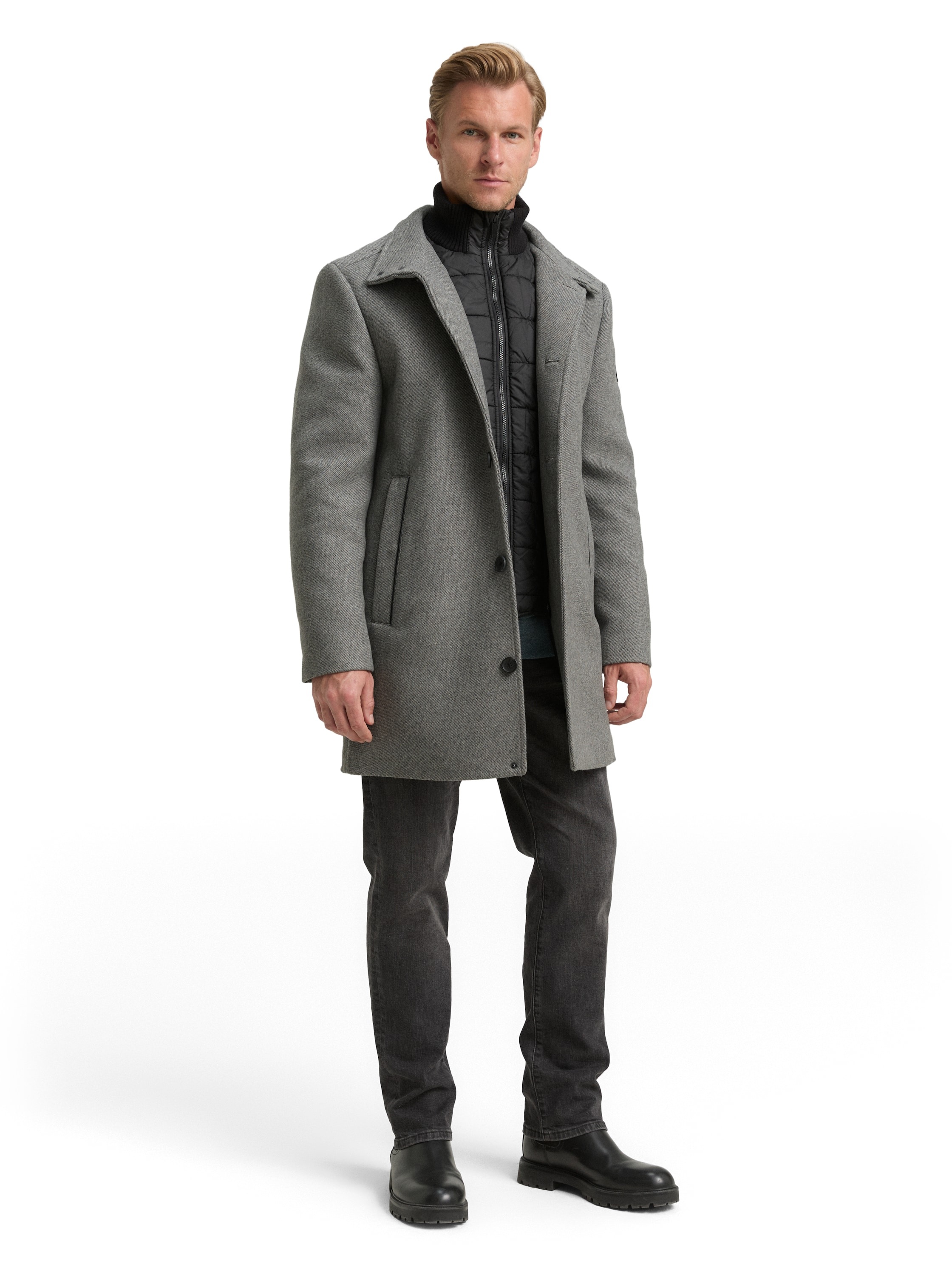 TOM TAILOR Wollmantel, mit abnehmbarer Innenjacke