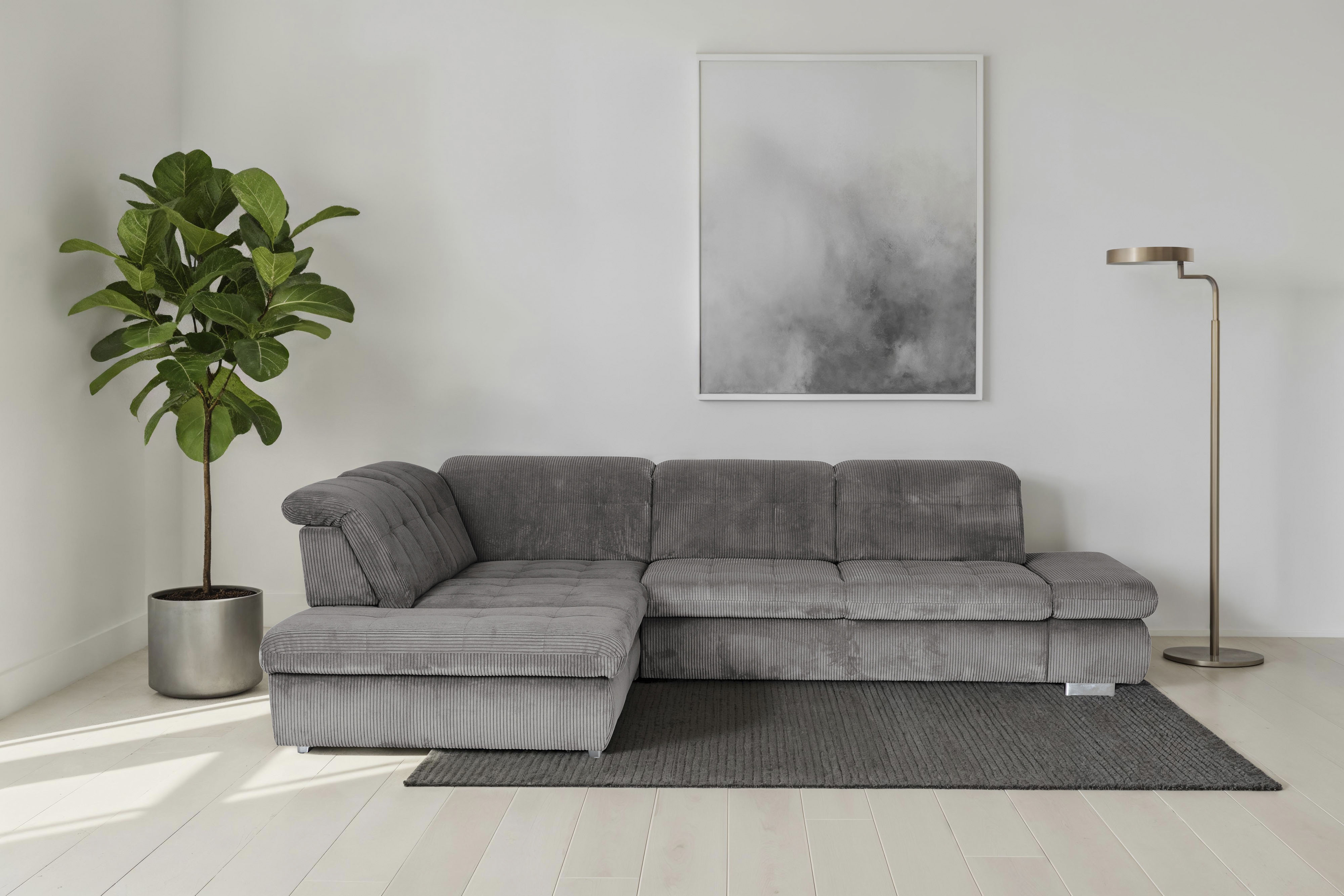 Die PlanBar Ecksofa "MP-IN17004 L-Form, Breite 323 cm, mit Federkern-Polsterung" inkl. Sitztiefenverstellung, wahlweise weitere Funktionen