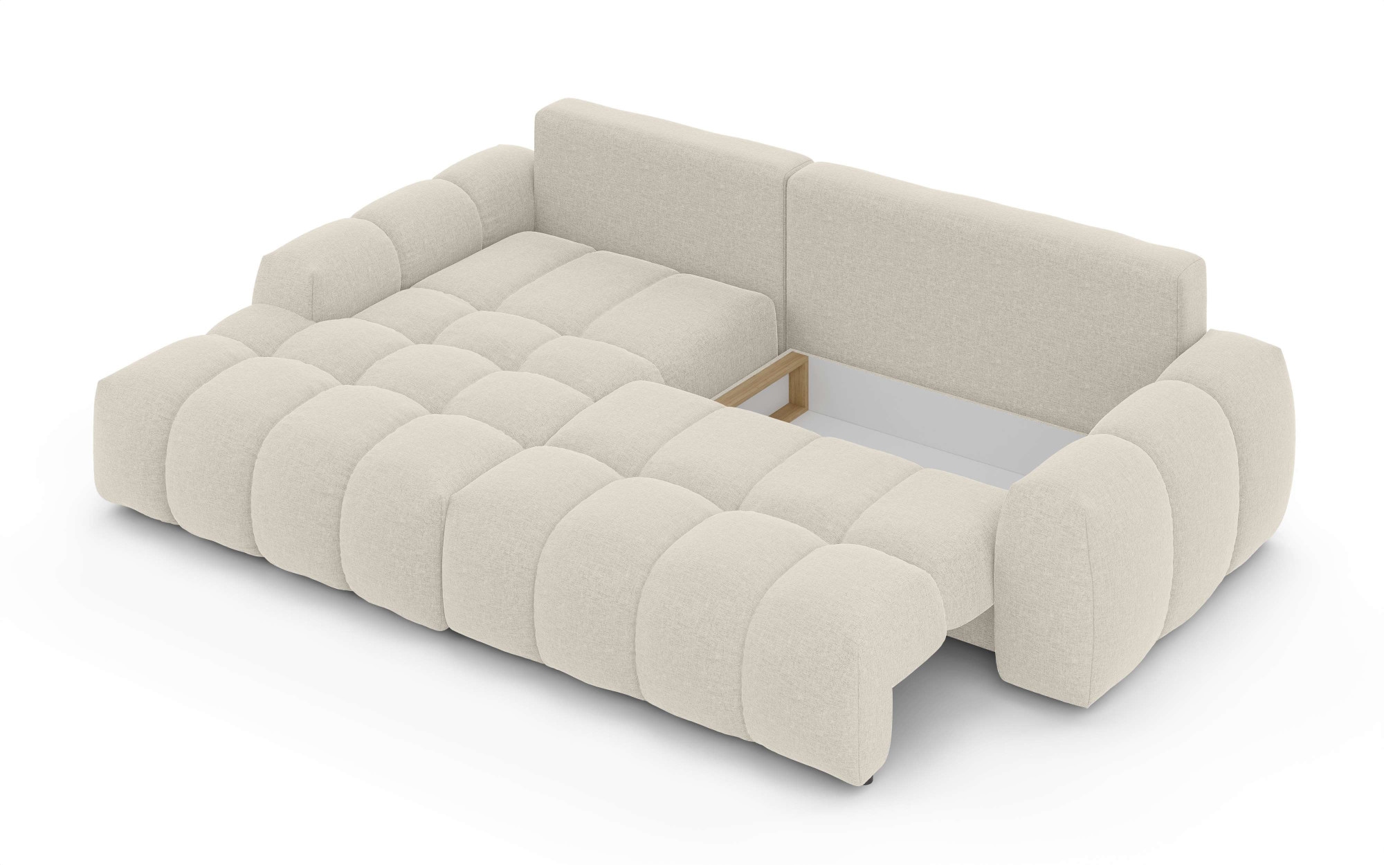 INOSIGN Ecksofa »AZITA klein optionale Schlafsofa mit Bettkasten, B/T/H: 270/166,5/84cm«, L-Form mit Wellenunterfederung, Bubble-Optik