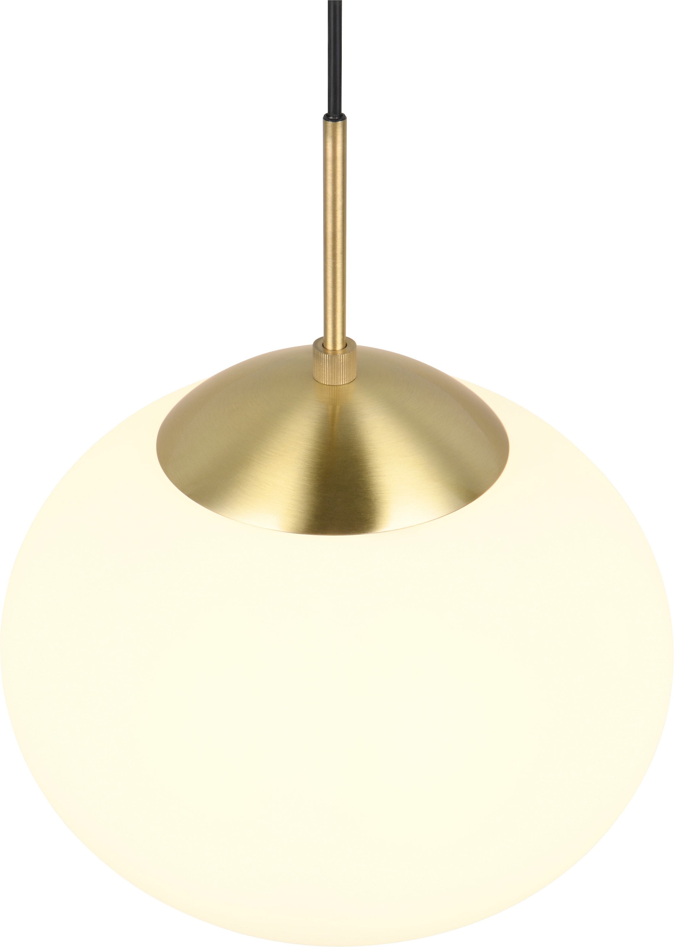 TRIO Leuchten Pendelleuchte »FOMENTO, Hängelampe mit Glasschirm, exkl 1x E27 max 15W« E27 1 Stk. warmweiß - kaltweiß Glas Hängeleuchte Höhe 150 cm, Hängelampe Küche Esszimmer Wohnzimmer