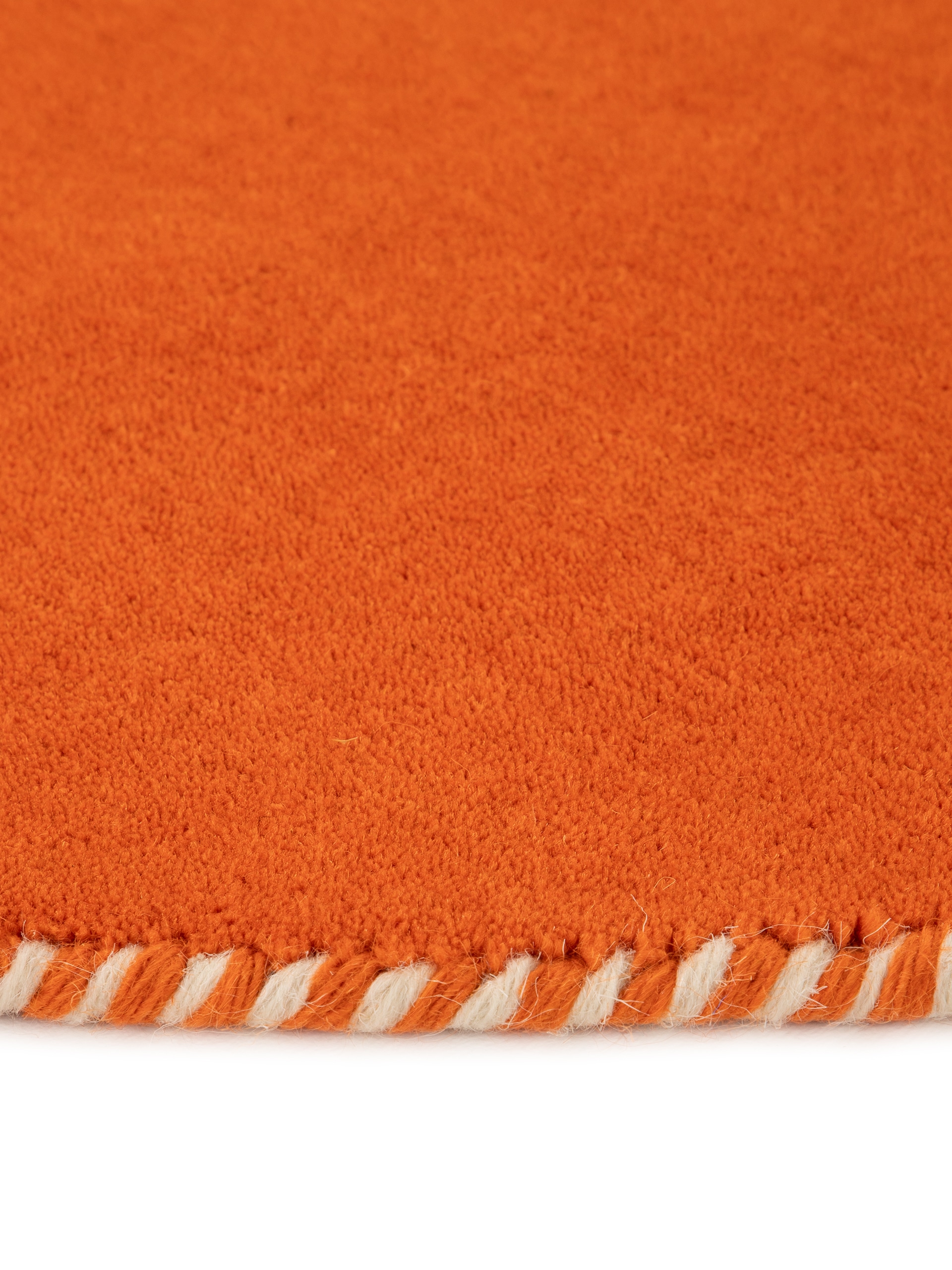 carpetfine Wollteppich »Gabbeh Lola Uni«, rund, 14 mm Höhe, mit natürlichem Pflanzenmaterial von Hand gewebt, auch als Läufer