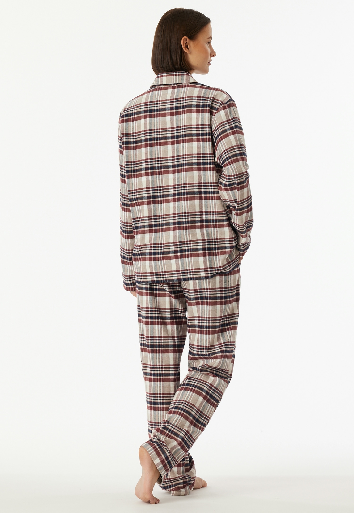 Schiesser Schlafanzug »Familiy« 2 Stk. tlg., kariert, Knöpfe vorn, Baumwolle, langärmelig