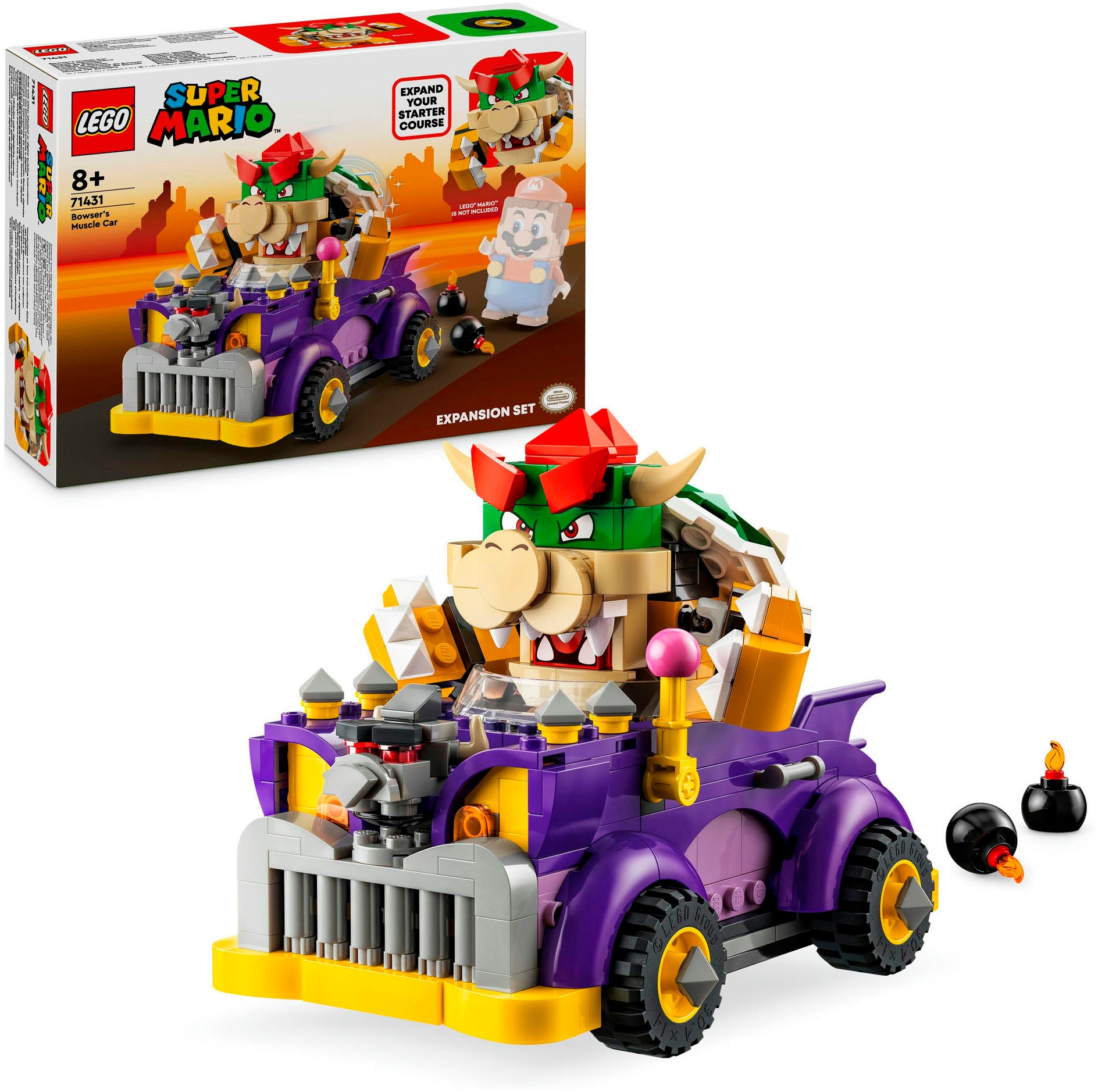 LEGO® Konstruktionsspielsteine »Bowsers Monsterkarre – Erweiterungsset (71431), LEGO Super Mario«, (458 St.), Made in Europe