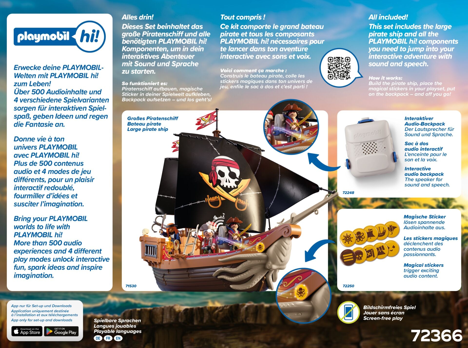 Playmobil® Konstruktions-Spielset »Playmobil Hi! Ready-To-Play Set Piraten (71530), Pirates« Made in Europe