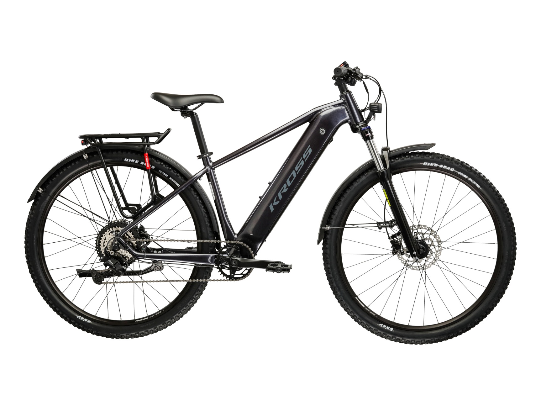 KROSS E-Bike "KROSS E-MTB Hexagon Boost 1.0 29 Zoll graphite 8 Gänge", 53cm, 29 Zoll (73,66cm)graphite, grau, Elektrofahrräder, KROSS E-MTB Hexagon