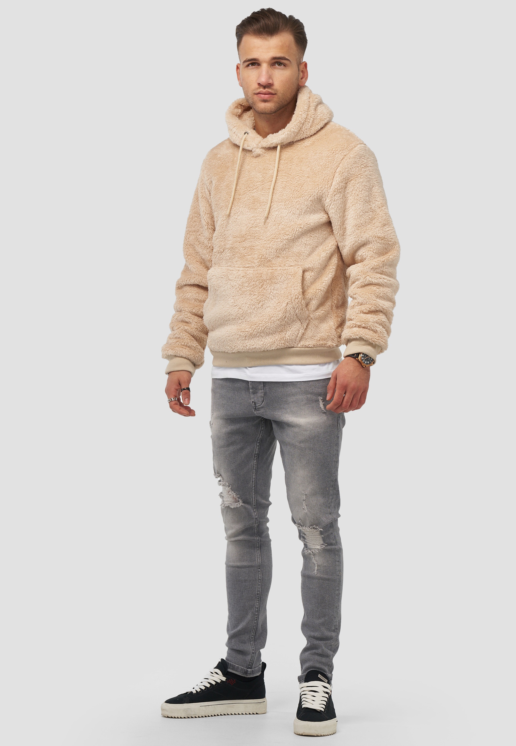 behype Kapuzensweatshirt »HOOD«, aus weichem Teddyfleece