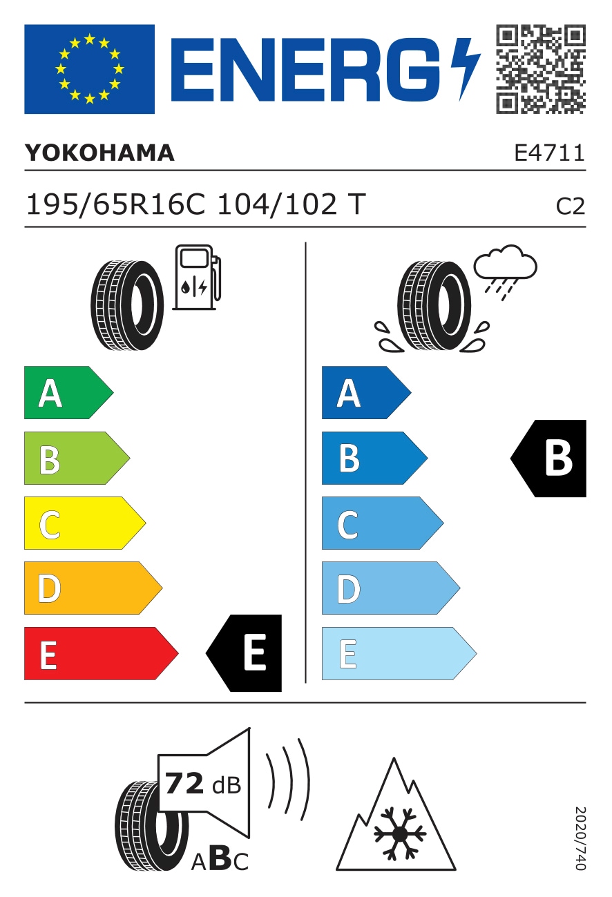 Yokohama Winterreifen »BluEarth-Winter WY01«, (1 16 195/65R kaufen | 104/102T BAUR St.)