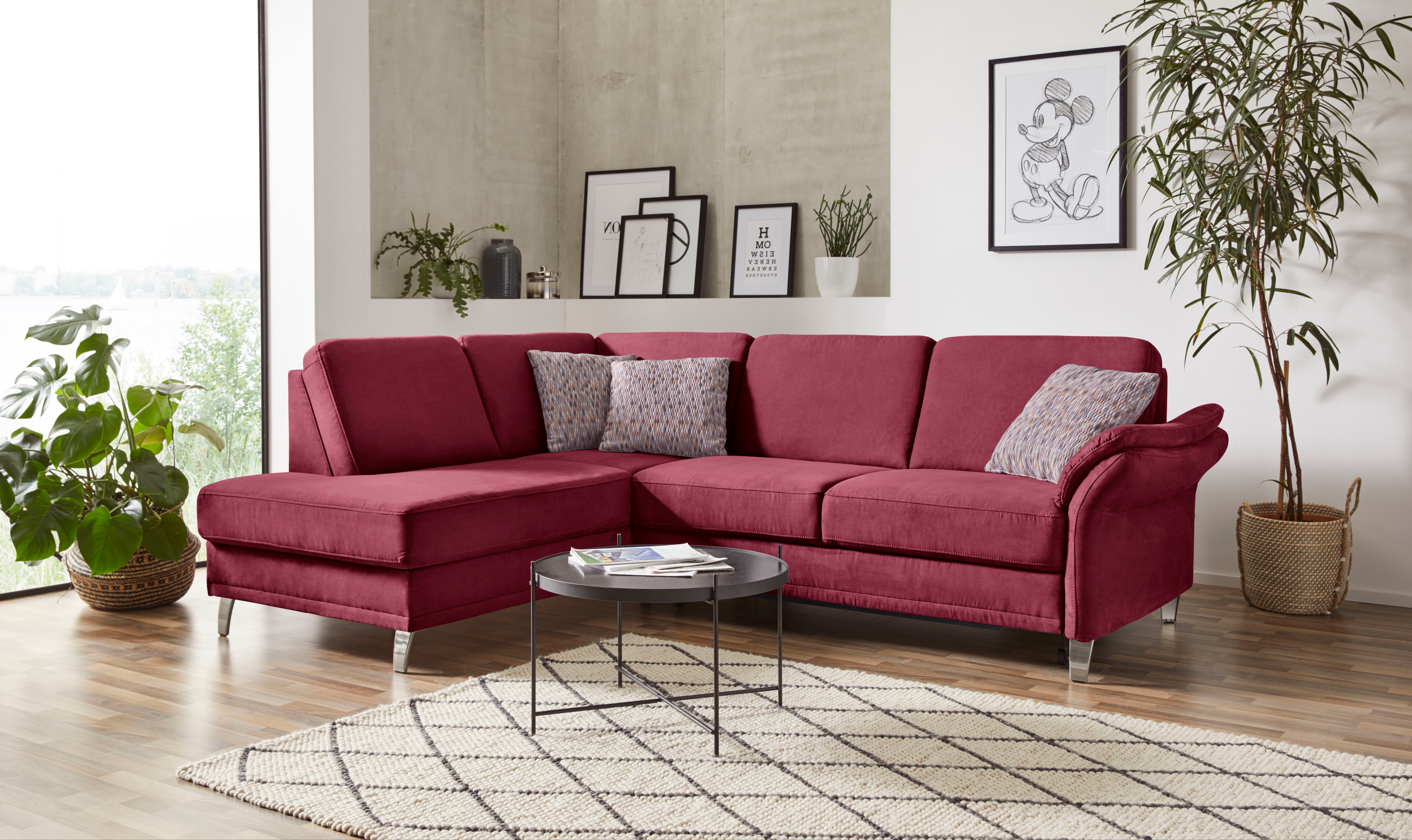 sit&more Ecksofa "Clio L-Form" wahlweise mit Schlaffunktion und Bettkasten, inklusive Federkern