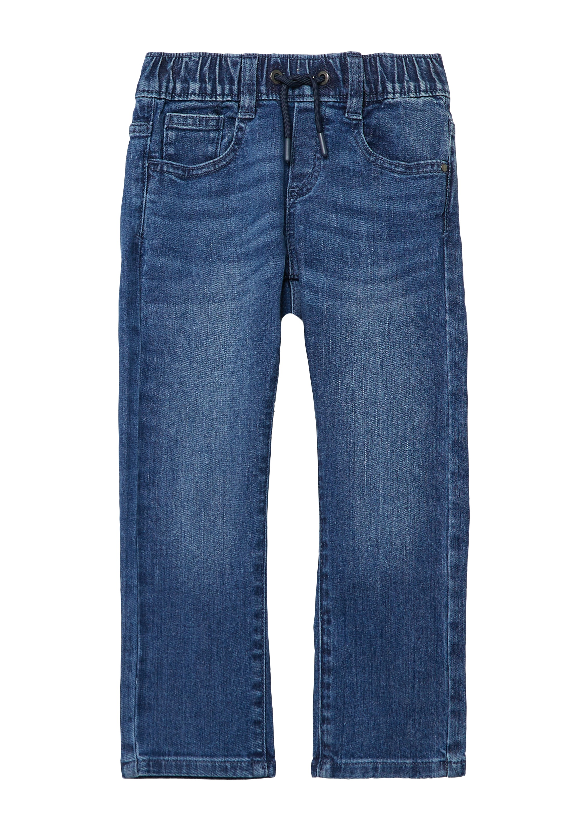 S.OLIVER JUNIOR Jungen 5-Pocket-Jeans, blau, Gr. 92, unifarben, Denim/Jeans, Obermaterial: 85% Baumwolle, 14% Polyester, 1% Elasthan, Jeans, mit