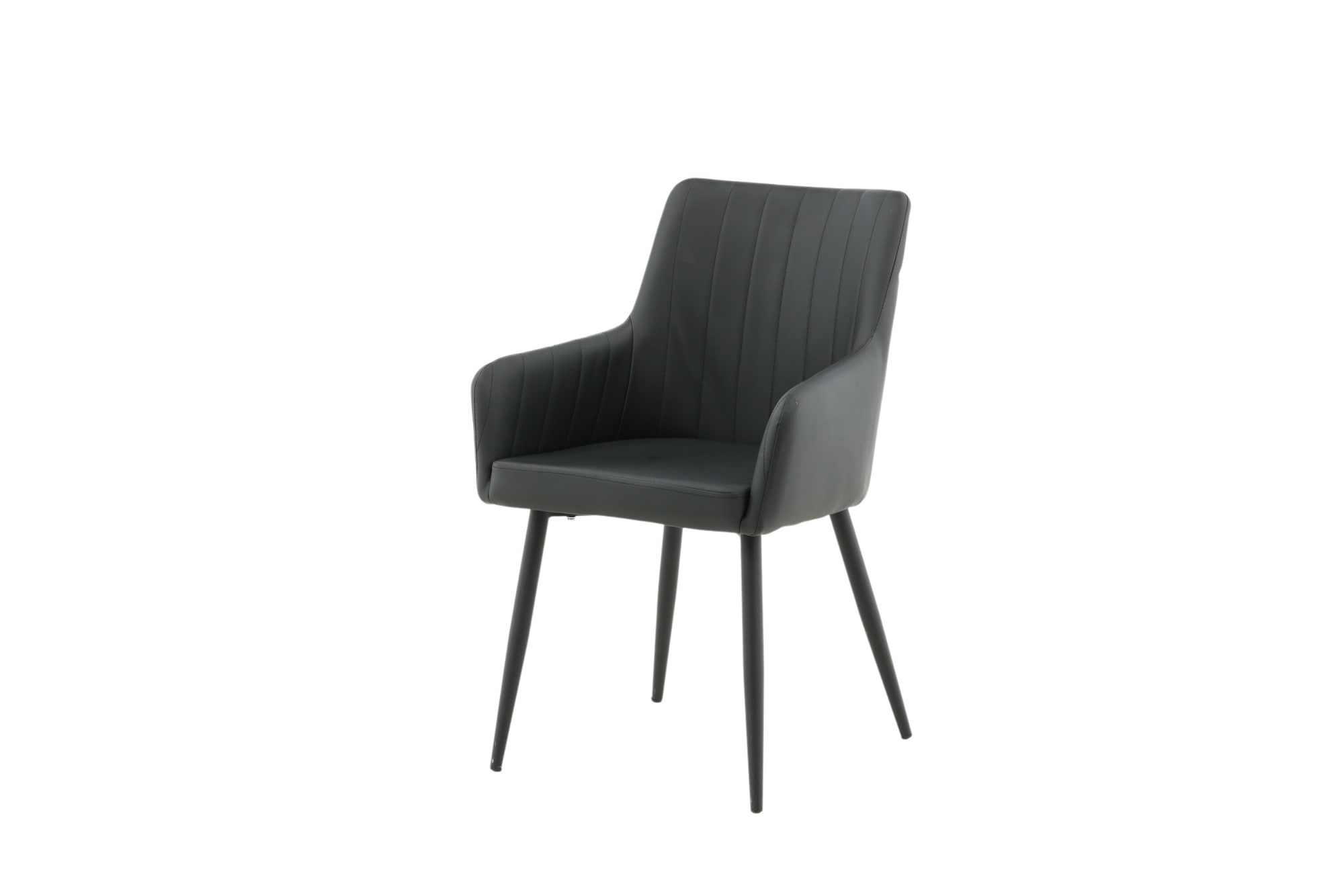Venture Home Esszimmerstuhl »Comfort, 2er-Set Esszimmerstühle in Schwarz mit Armlehnen, 120 kg« () 2 Stk.Polsterstuhl, PU-Bezug, schwarze Stahlbeine, edel, urban