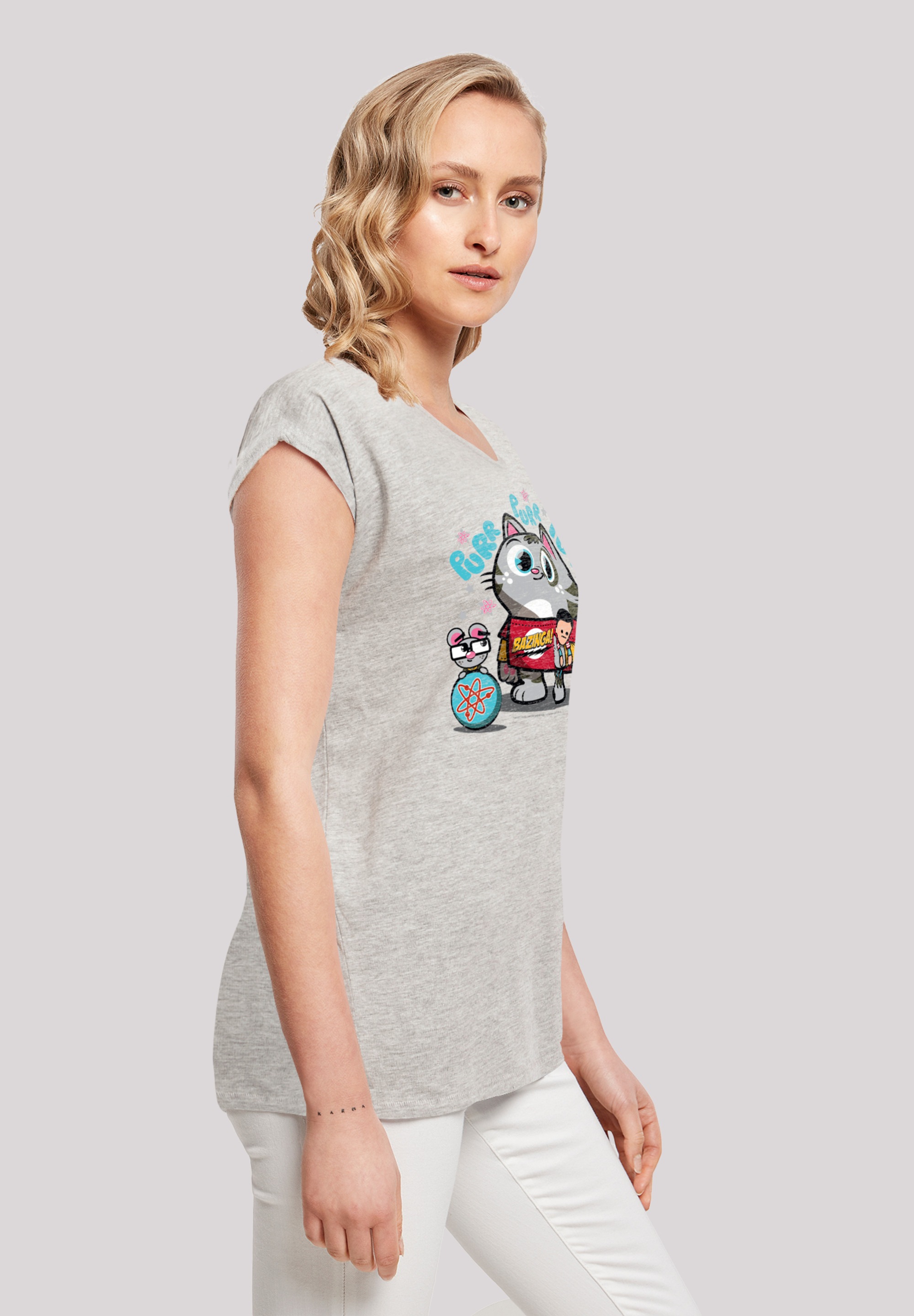 F4NT4STIC T-Shirt »Big Bang Theory Bazinga Kitty«, Damen,Premium Merch,Regular-Fit,Kurze Ärmel,Bedruckt