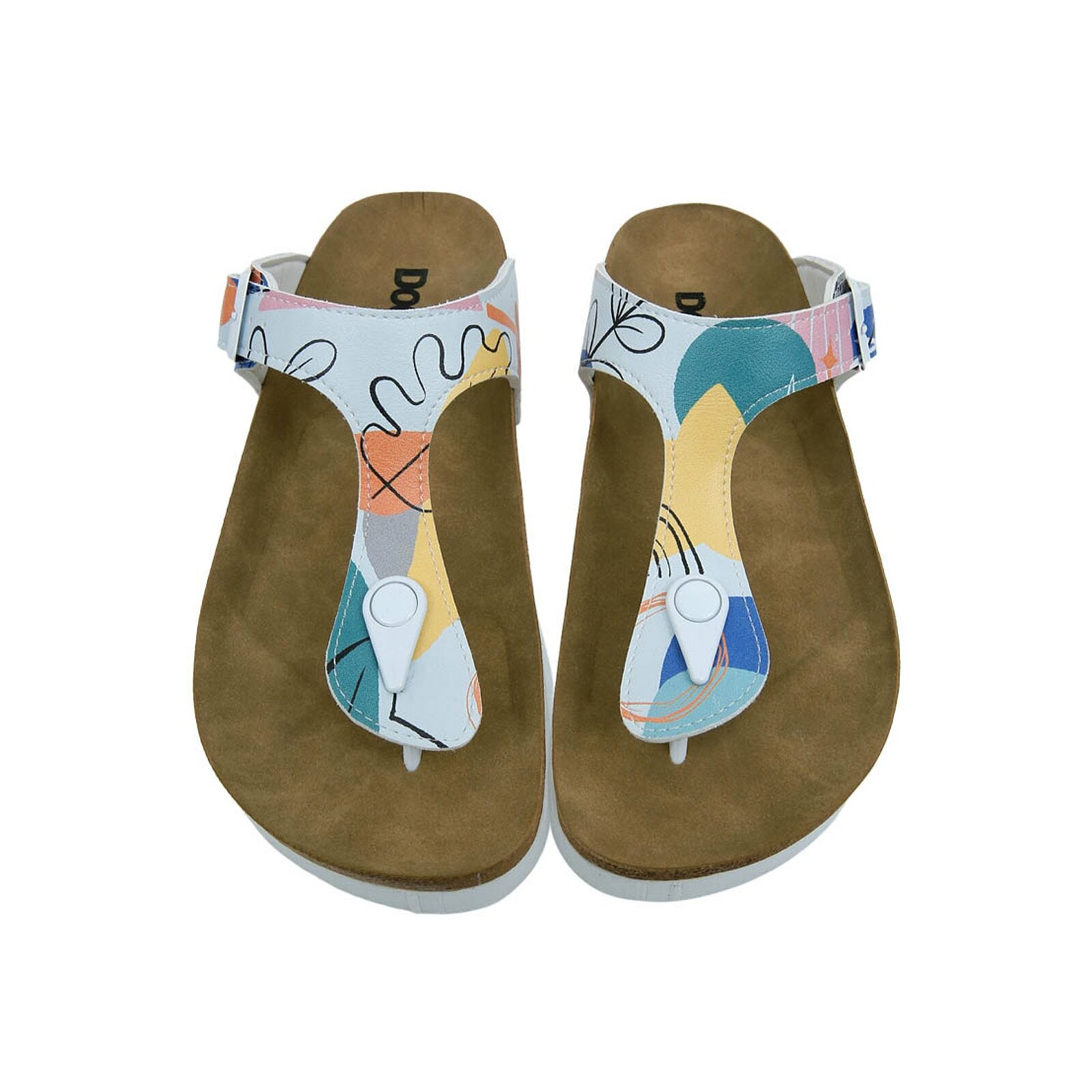 DOGO Zehentrenner »Lila Zehentrenner Abstract Leaves Damen Sandalen«, Vegan