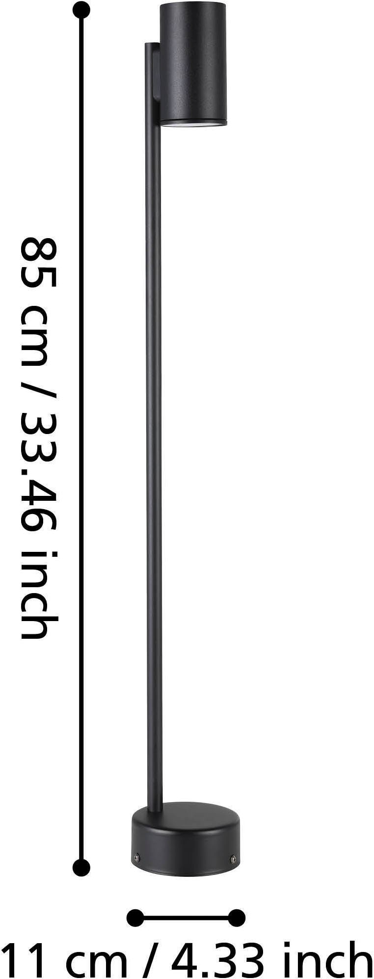 EGLO Stehlampe »Izzalini Außenleuchte, Stehlampe, Metall, Wegeleuchte, GU10, IP44« GU10 1 Stk. Stehleuchte - L6,5 x H85 cm - schwarz - 1X2,8W inkl.