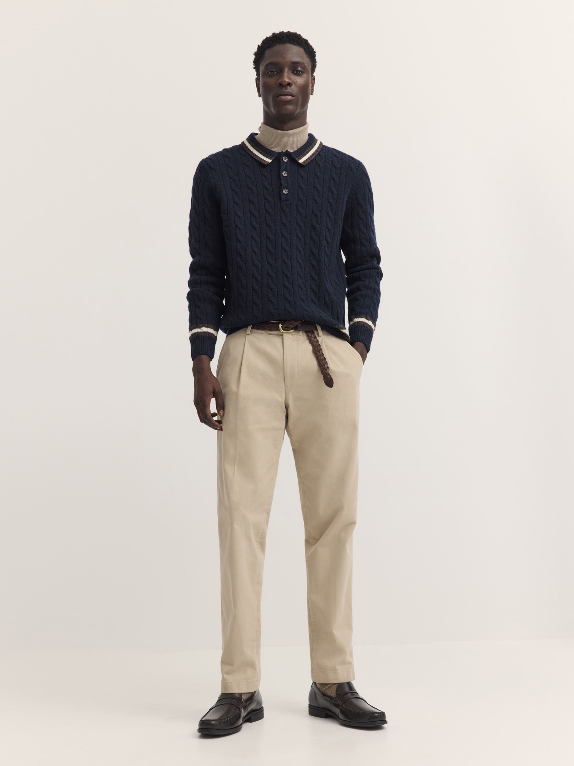 bugatti Poloshirt »Regular Fit« Regular Fit Wollmix Zopfmuster