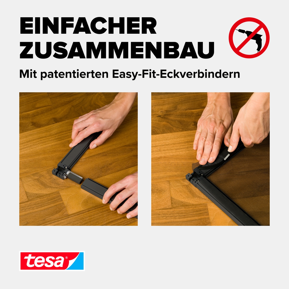 tesa Insektenschutz-Tür »Insect Stop ALU Comfort Fliegengitter für Türen - 1.2 m : 2.4 m«, Insektenschutz für Balkontür, Terrassentür, Aluminiumrahmen