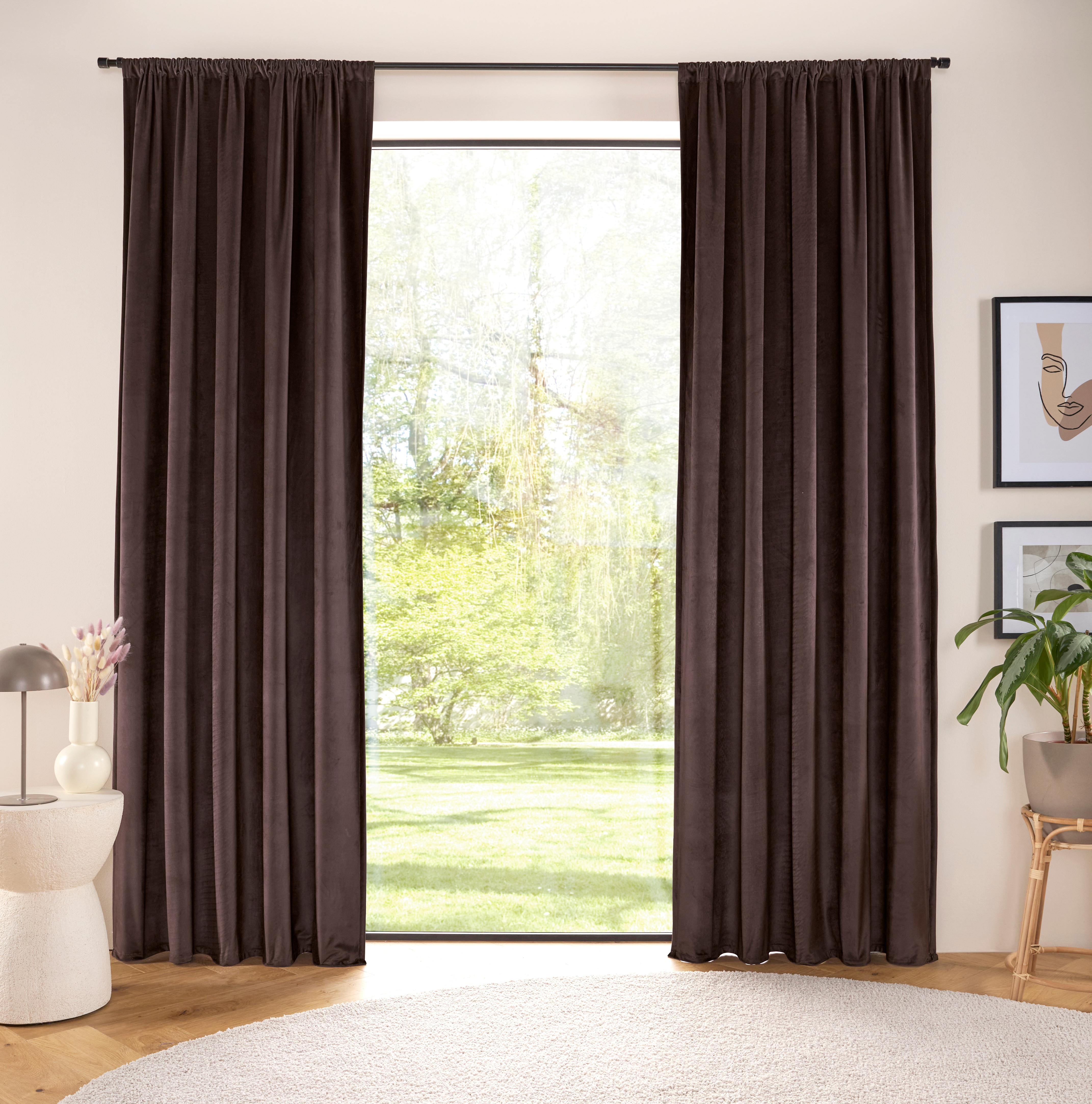 LeGer Home by Lena Gercke Gardine "LADINA" Stangendurchzug 1 Stk. tlg. blickdicht, gewebt, verschiedene Größen, 1 Stück, Bestseller