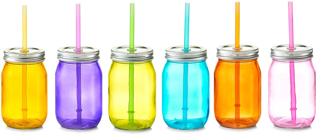 Zeller Present Gläser-Set »Color«, (Set, 6-teilig tlg.), bestellen | Mit Deckel Strohhalm, 6 BAUR und