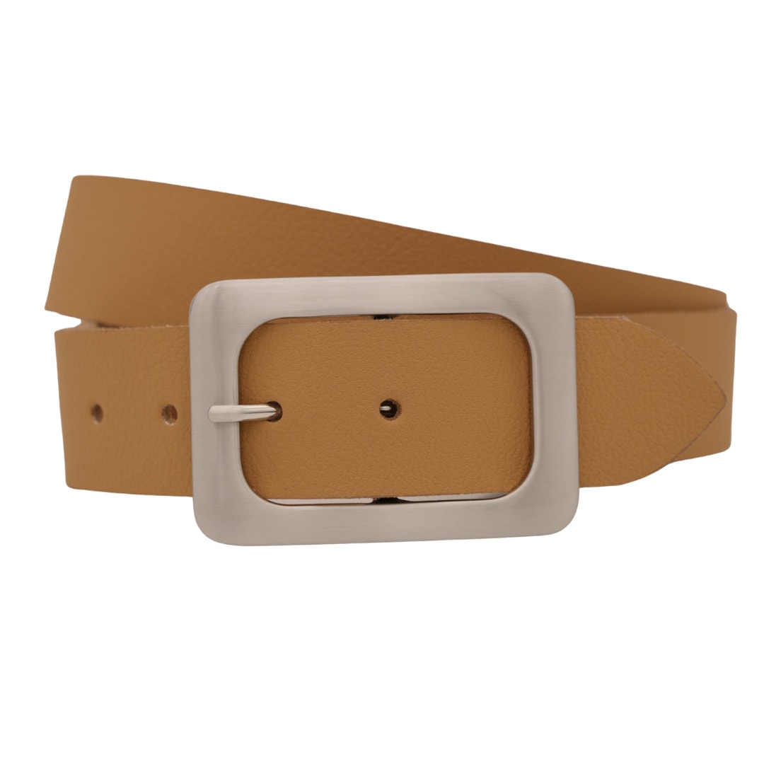Ledergürtel ANNAMATONI "AnnaMatoni Ledergürtel Zoi Ledergürtel Zoi", Damen, Gr. TW90 - 105cm Gesamtlänge, beige (beige 130), 100% Leder, Gürtel Ledergürtel