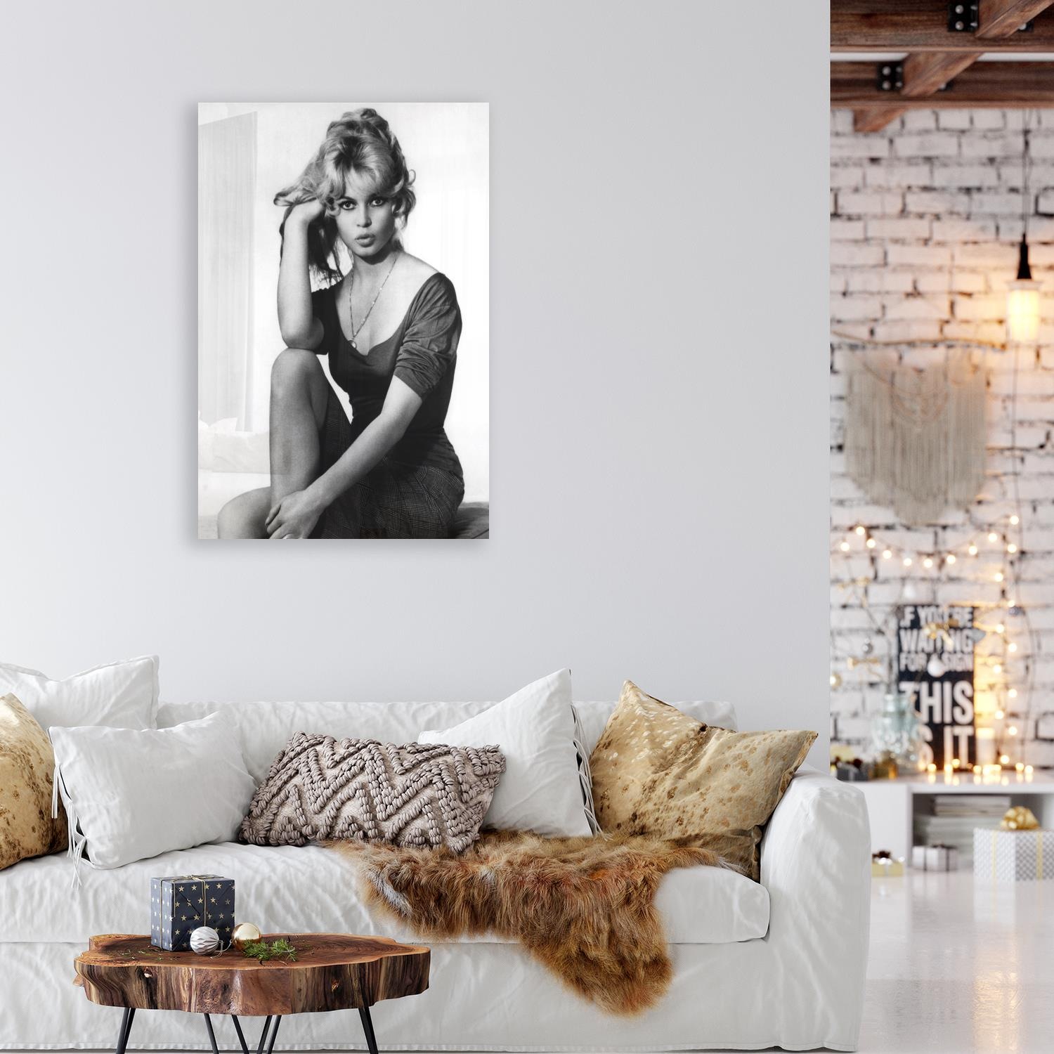 queence Acrylglasbild "The Girl", Schwarz-Weiß-Frau-Stars-Portrait-Foto-Fil günstig online kaufen