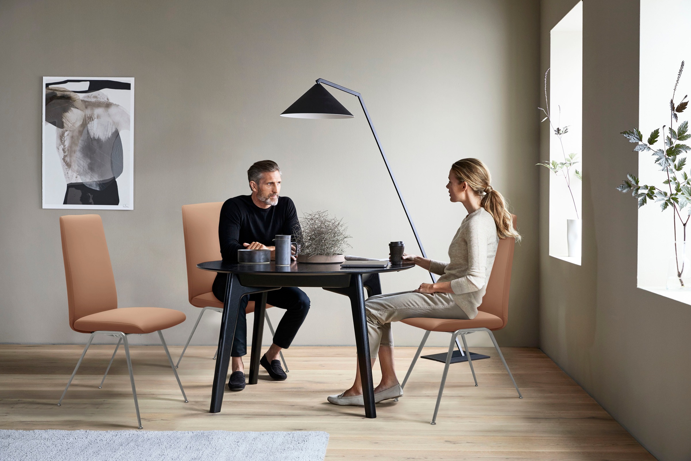 Stressless® Polsterstuhl »Laurel«, Leder BATICK, High Back, Größe L, mit Beinen aus Stahl in Schwarz matt