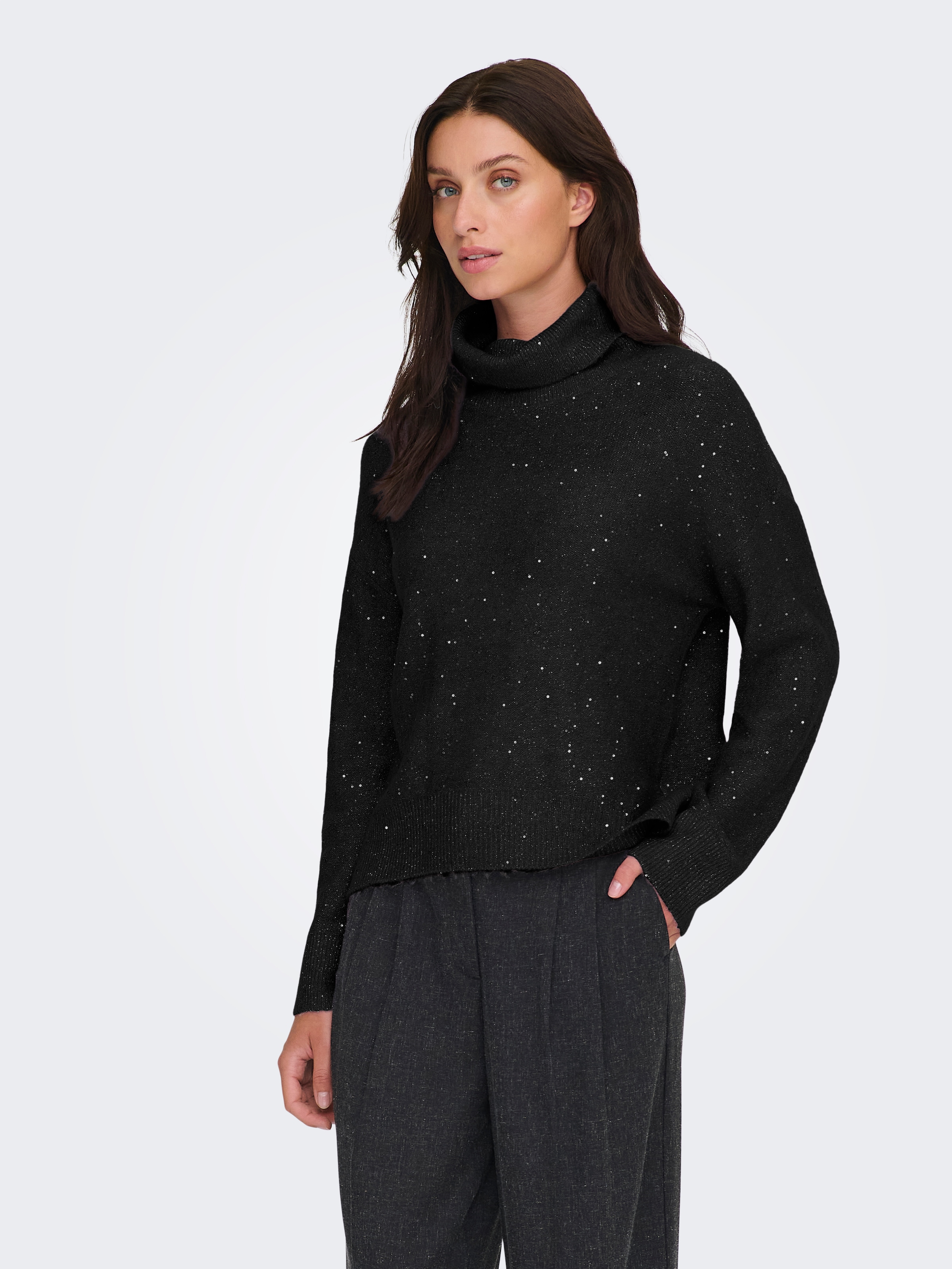 ONLY Rollkragenpullover "ONLARIZONA LS SEQUINS ROLLNECK PULL KNT" günstig online kaufen