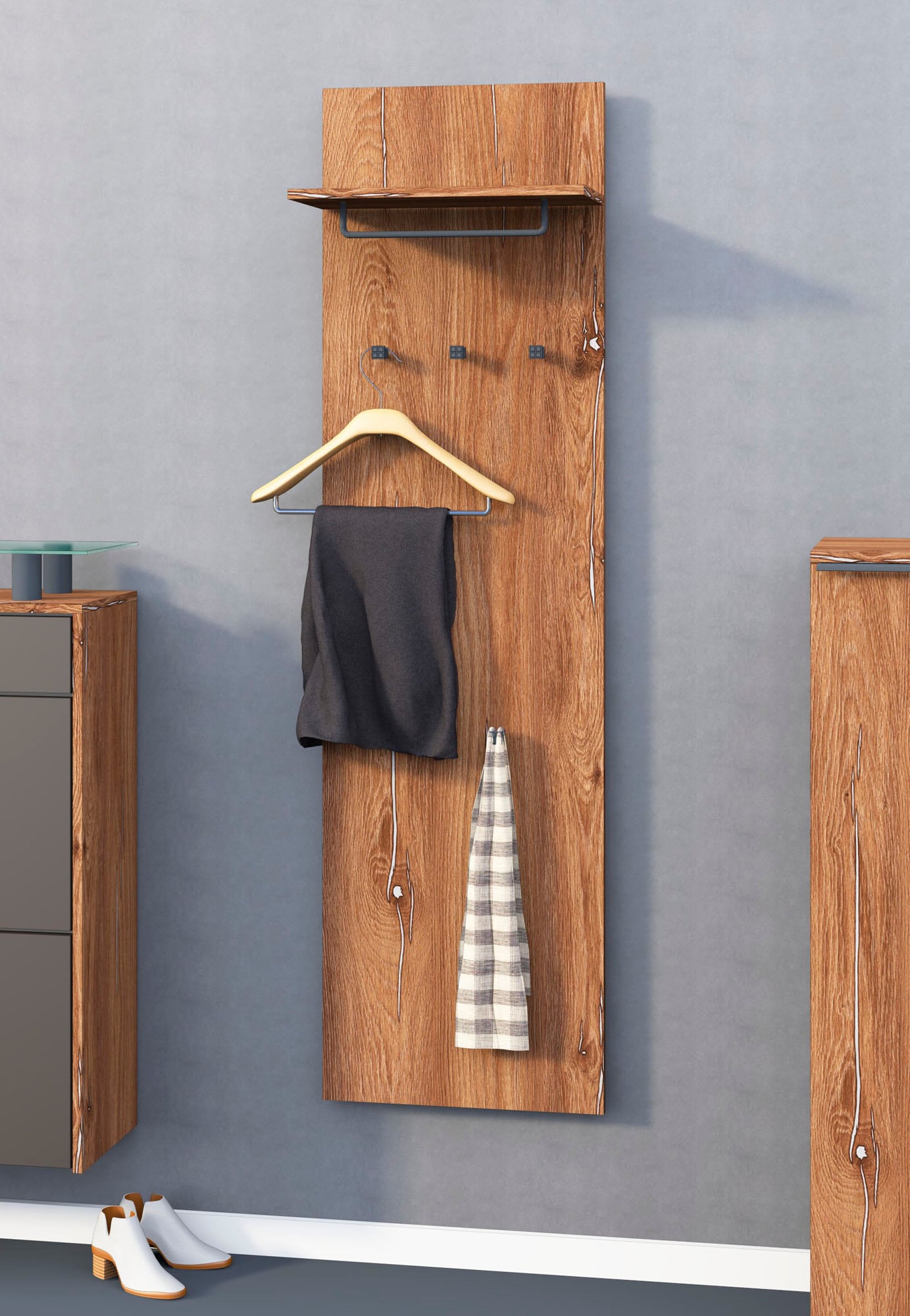 borchardt Möbel Garderobenpaneel "Tom, Höhe 160 cm" 5 Haken, Kleiderstange günstig online kaufen