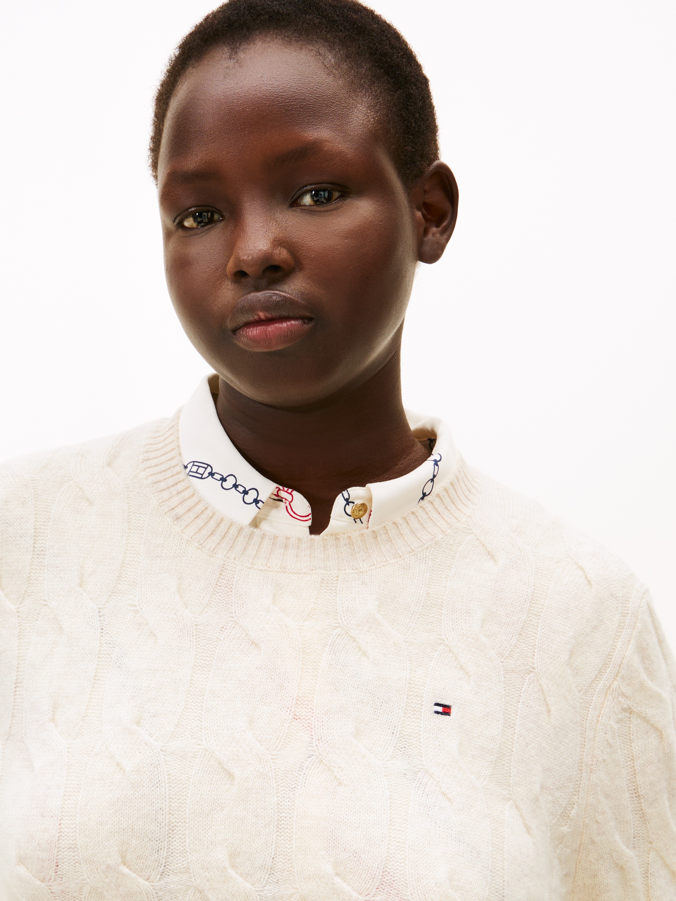 Tommy Hilfiger Curve Strickpullover "CRV SOFT WOOL CABLE C-NK LS SWT" in gr günstig online kaufen