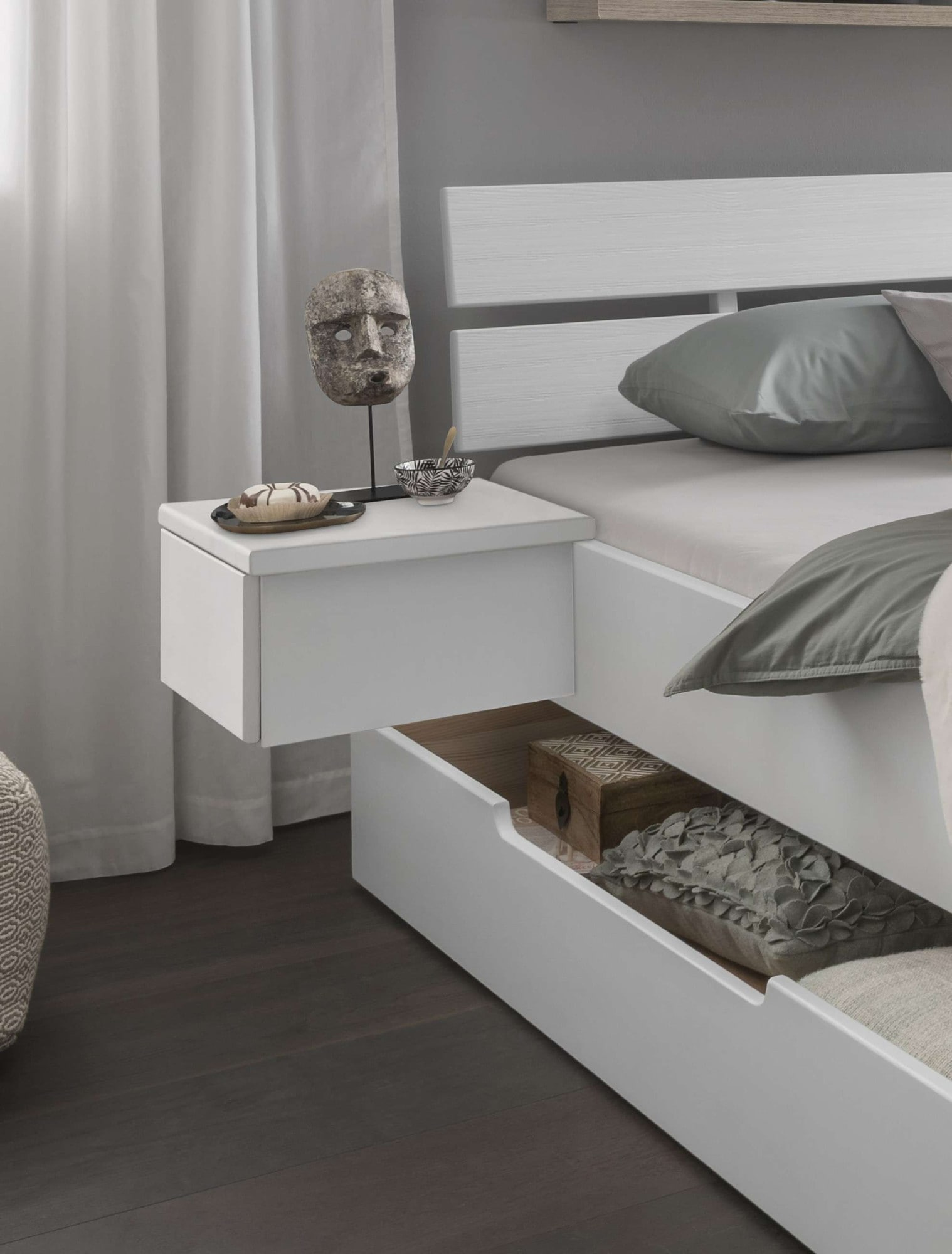 Thumbnail - Home affaire Nachttisch "Progress Hängetische, aus massiver Fichte, FSC-zertifiziert" Set, 2 Stk. tlg. Bettablagen im 2t...