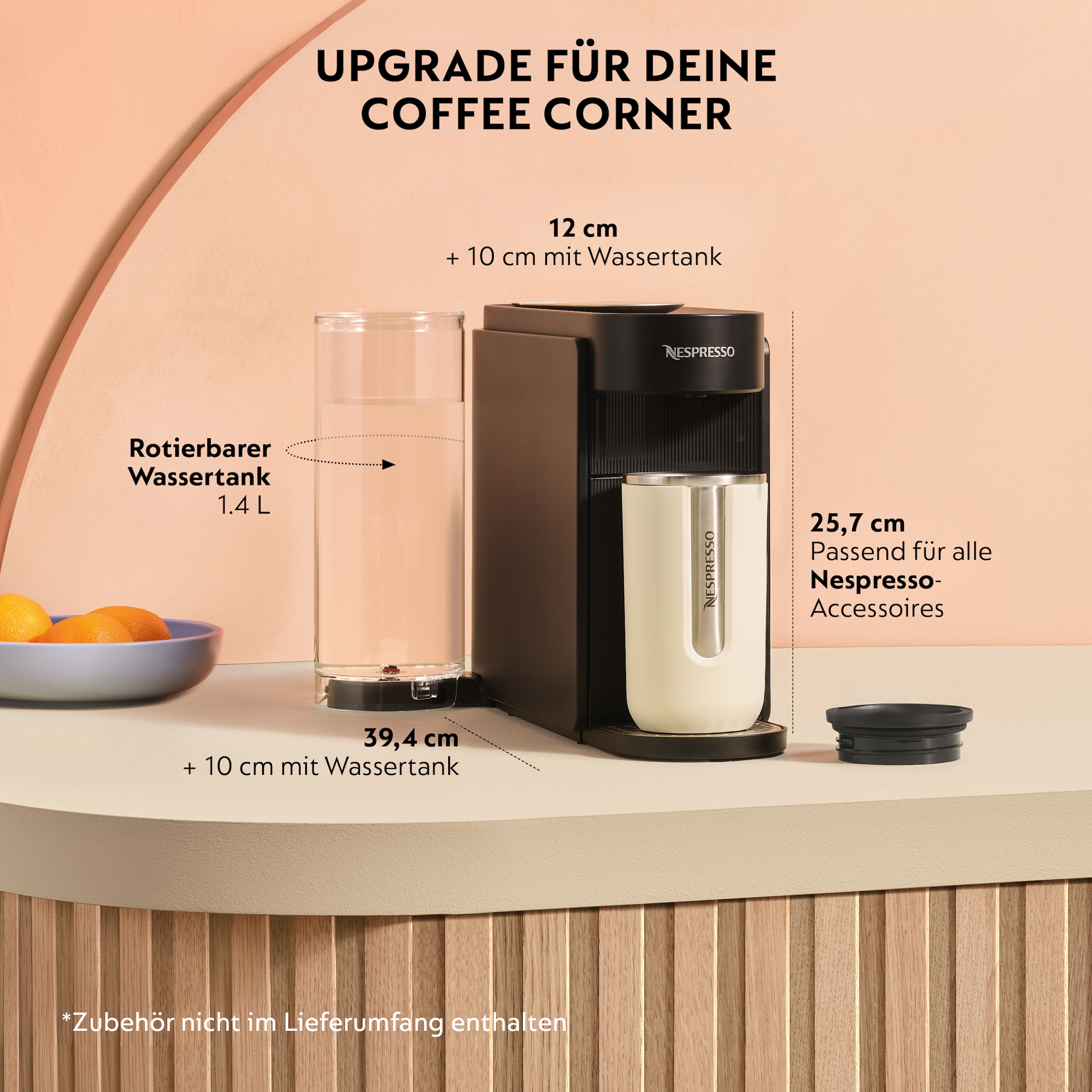 Nespresso Kapselmaschine »Vertuo Up« schlankes Design, Coffee Creations Modus, Auto-Off, 1,4 l Wassertank