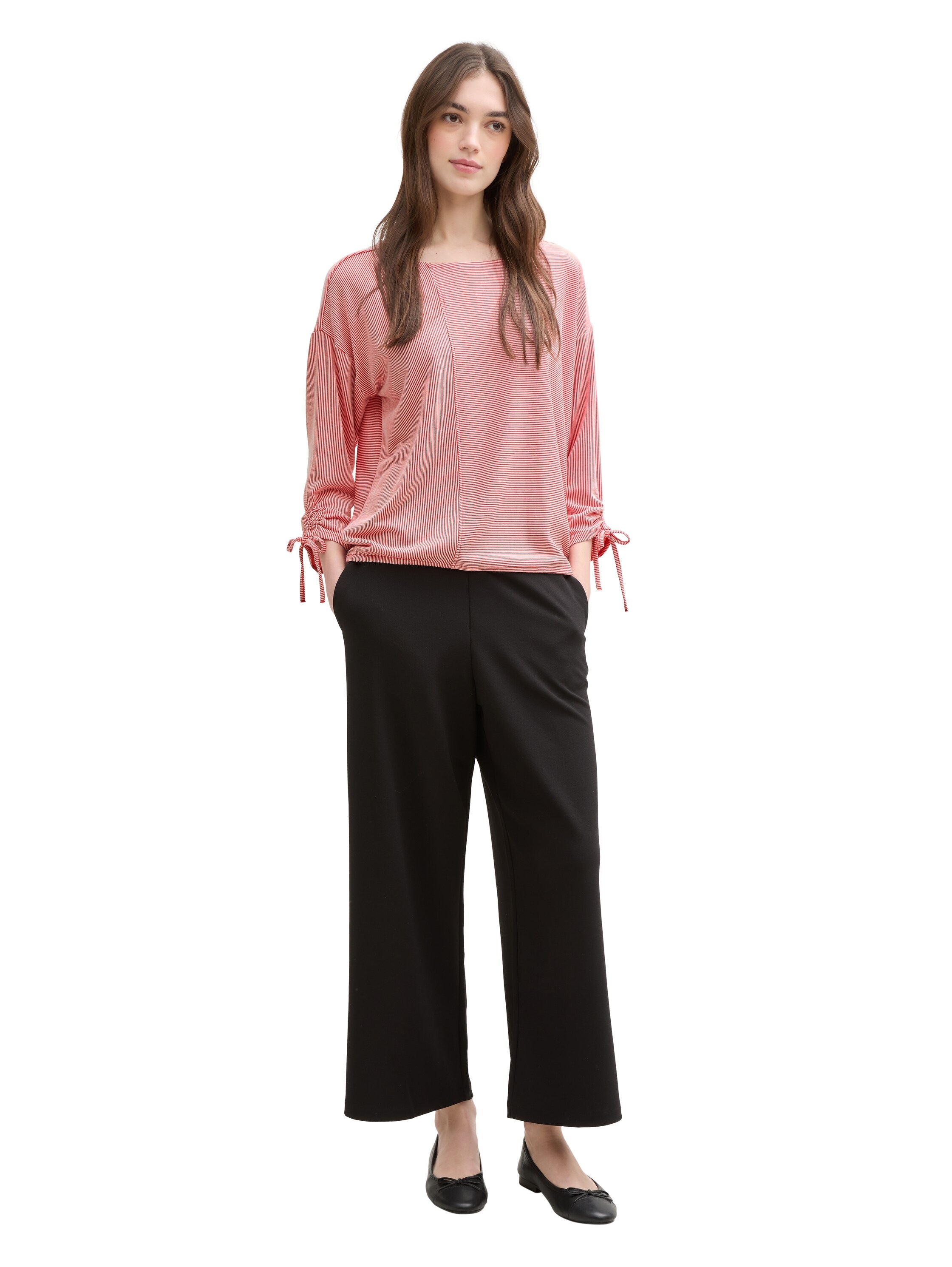 TOM TAILOR Denim 3/4-Arm-Shirt, in feiner Rippoptik