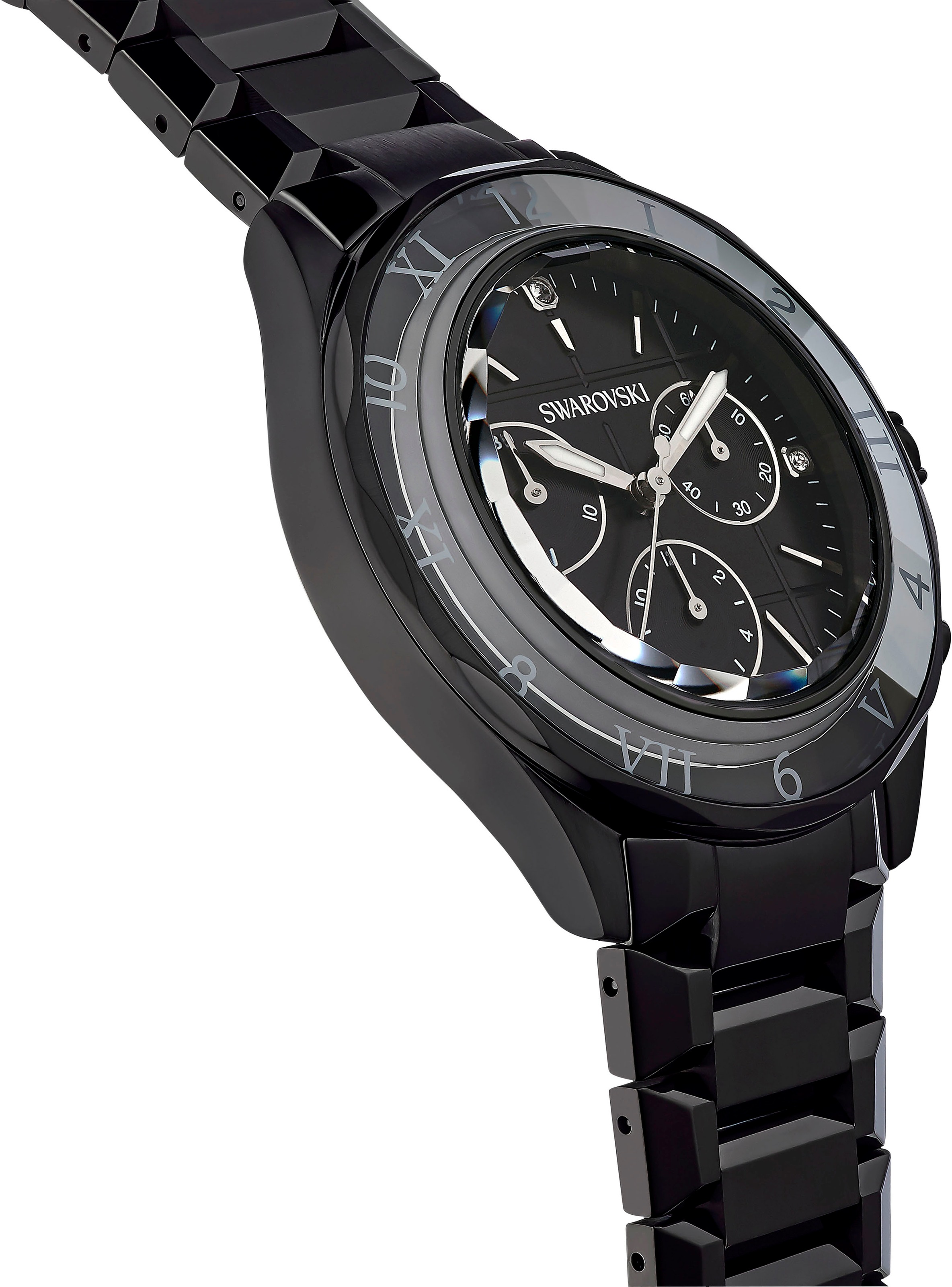 Swarovski Chronograph »DEXTERA CHRONO« Armbanduhr, Quarzuhr, Damenuhr, Swarovski-Kristalle, Swiss Made