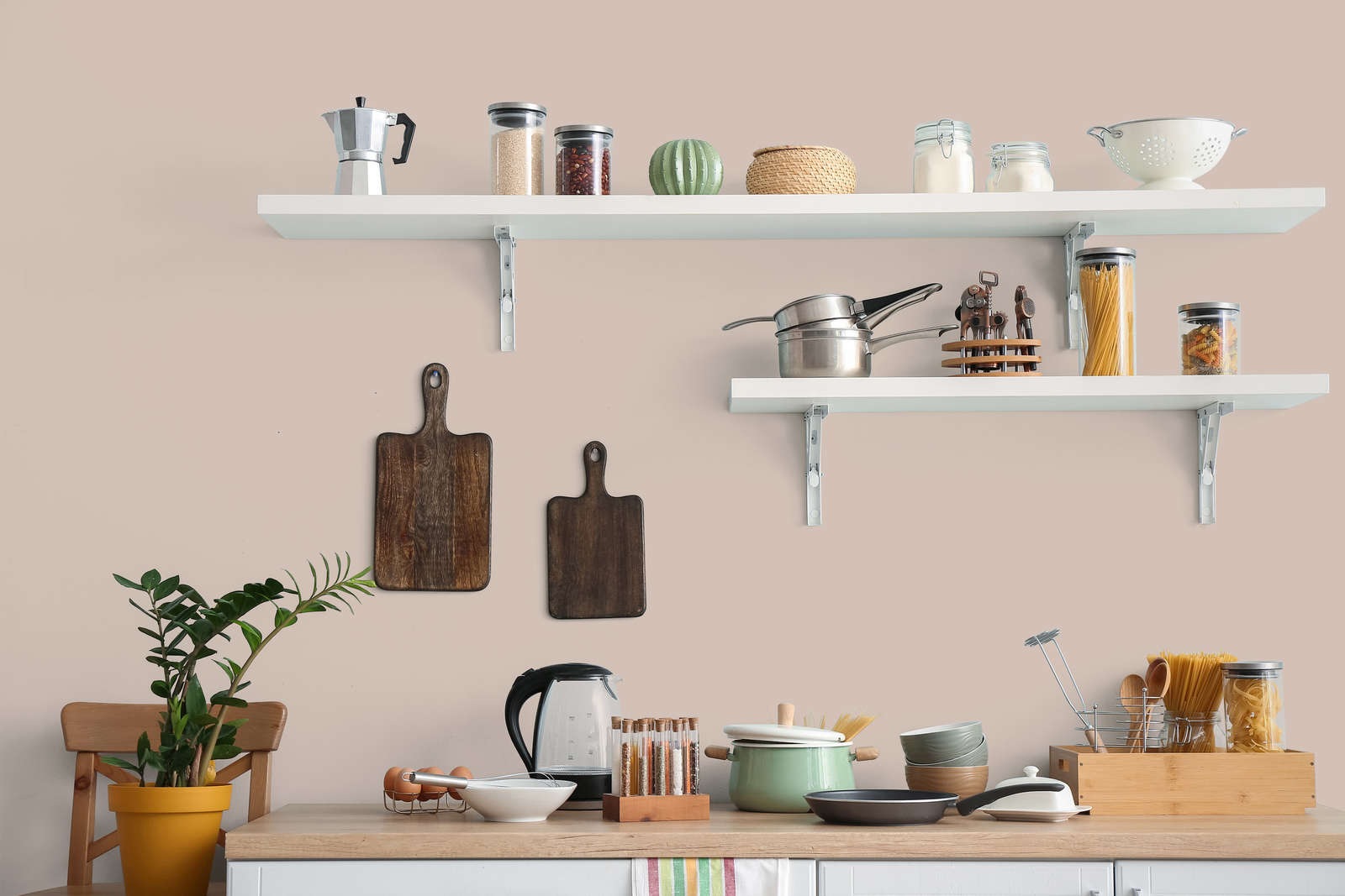 A.S. Création Wand- und Deckenfarbe »Seidenmatt Innenfarbe THE COLOR KITCHEN« 1 Stk. tlg. für Wohnzimmer Schlafzimmer Flur Küche, versch. Beigetöne