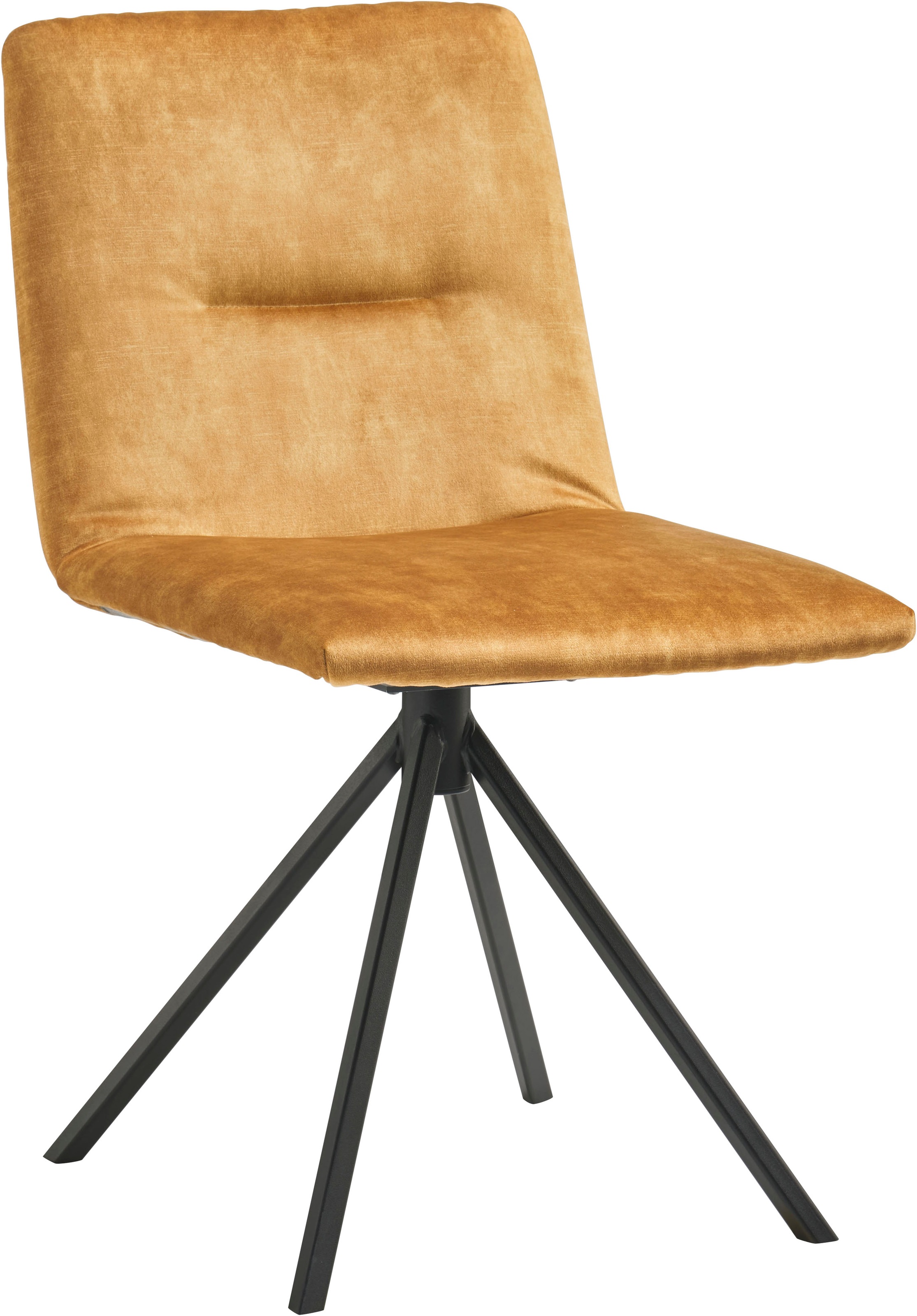 Polsterstuhl MUSTERRING "JustB SP500", braun (cognac), 1 Stk., Veloursstoff, nicht drehbar, Stühle, Polsterstuhl, ohne Armlehne, wahlweise mit Drehfunktion, Stativgestell in schwarz