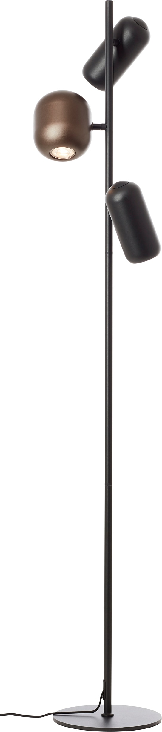 Brilliant Stehlampe »Jane« GU10 1 Stk. H 145 cm, 3x GU10 Fassung, schwenkbar, Metall, schwarz braun